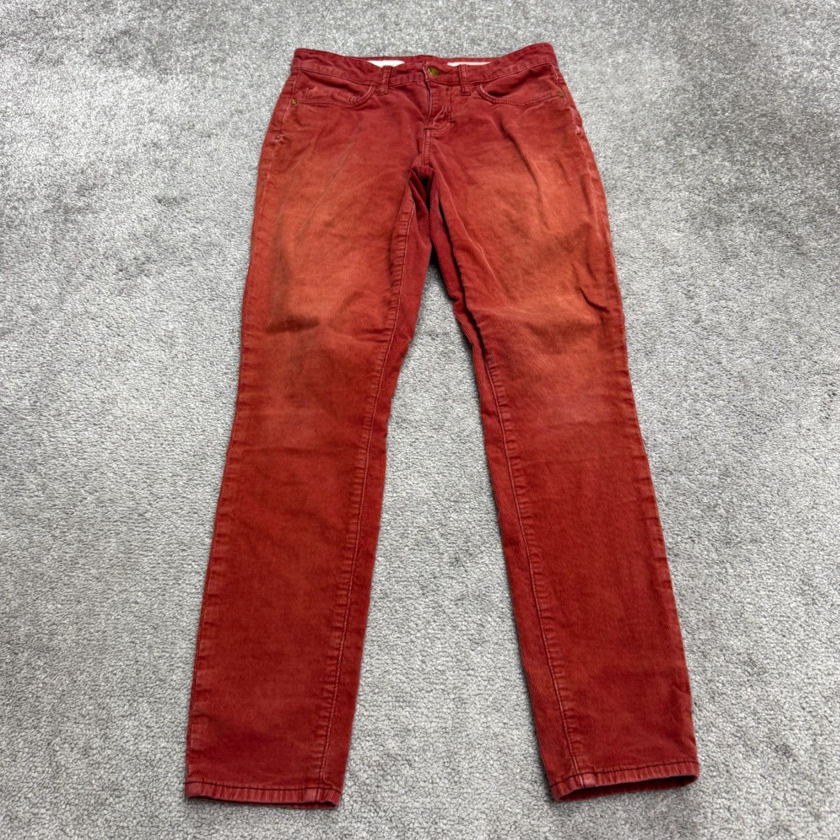 Vintage Pilcro And The Letterpress Corduroy Pants Womens 26 Red Cotton Chino Regular Skinny ZIP Closure Button Front 90s? Size 26" / US 2 / IT 38 - 2 Thumbnail