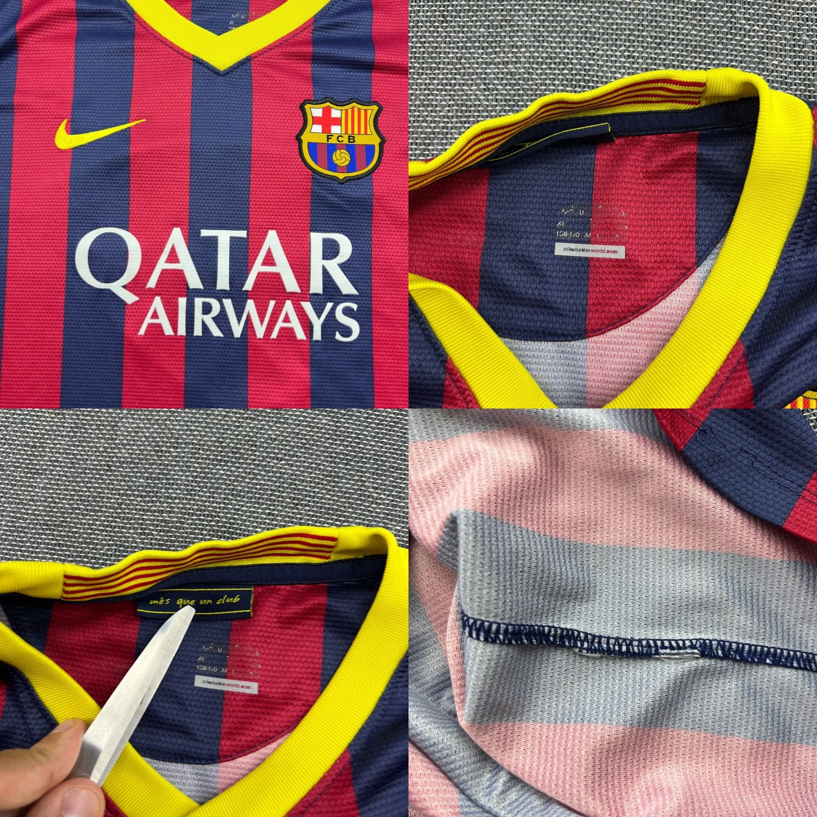 Nike Nike Barcelona 2013 2014 Home Dani Alves #2 Football Jersey Mens XS Shirt Size US XS / EU 42 / 0 - 8 Thumbnail