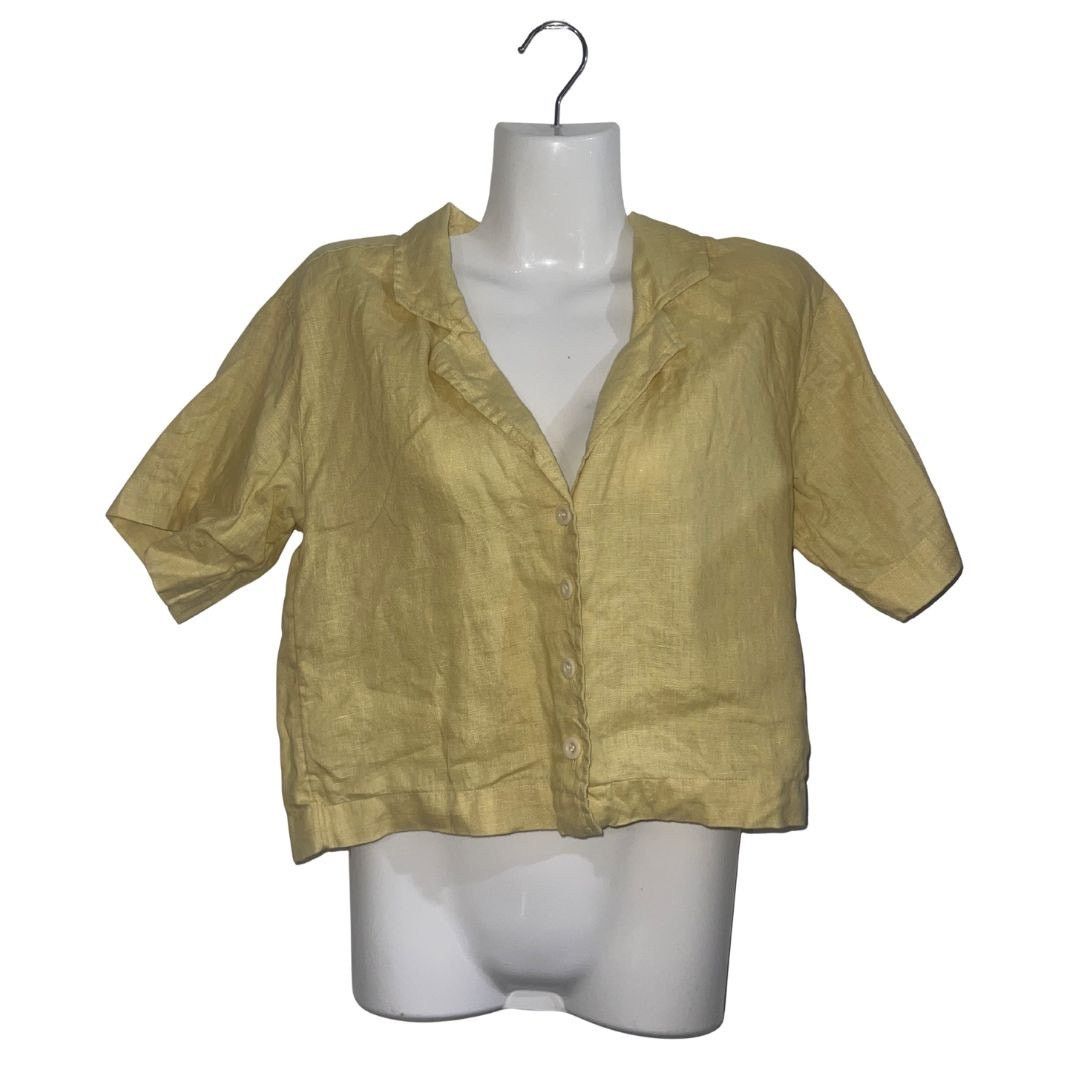 Madewell Boxy Fit 100% Linen Resort Crop Shirt Small Vacation Summer Size S / US 4 / IT 40 - 1 Thumbnail