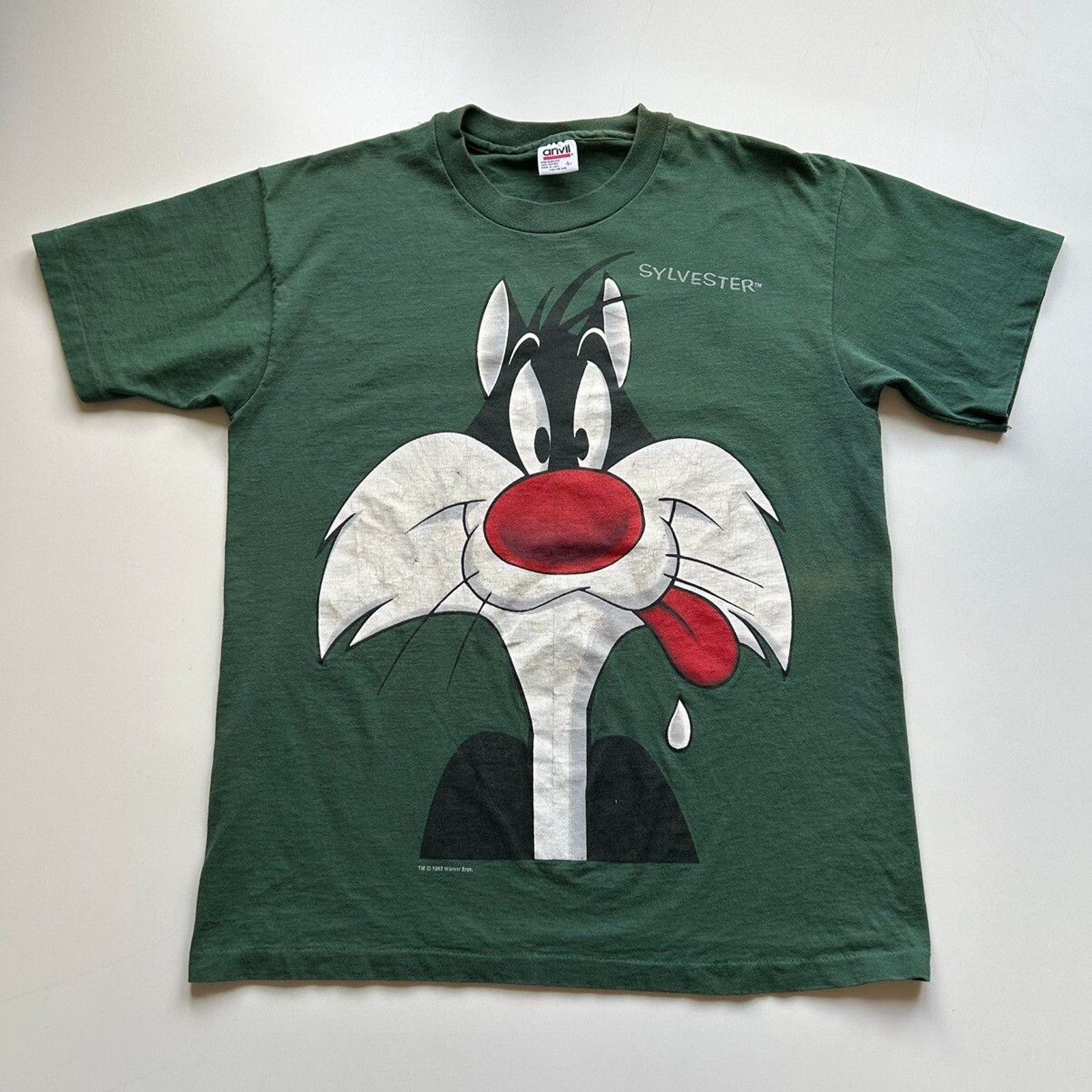 Vintage 90s Sylvester The Cat Looney Tunes Cartoon T Shirt 