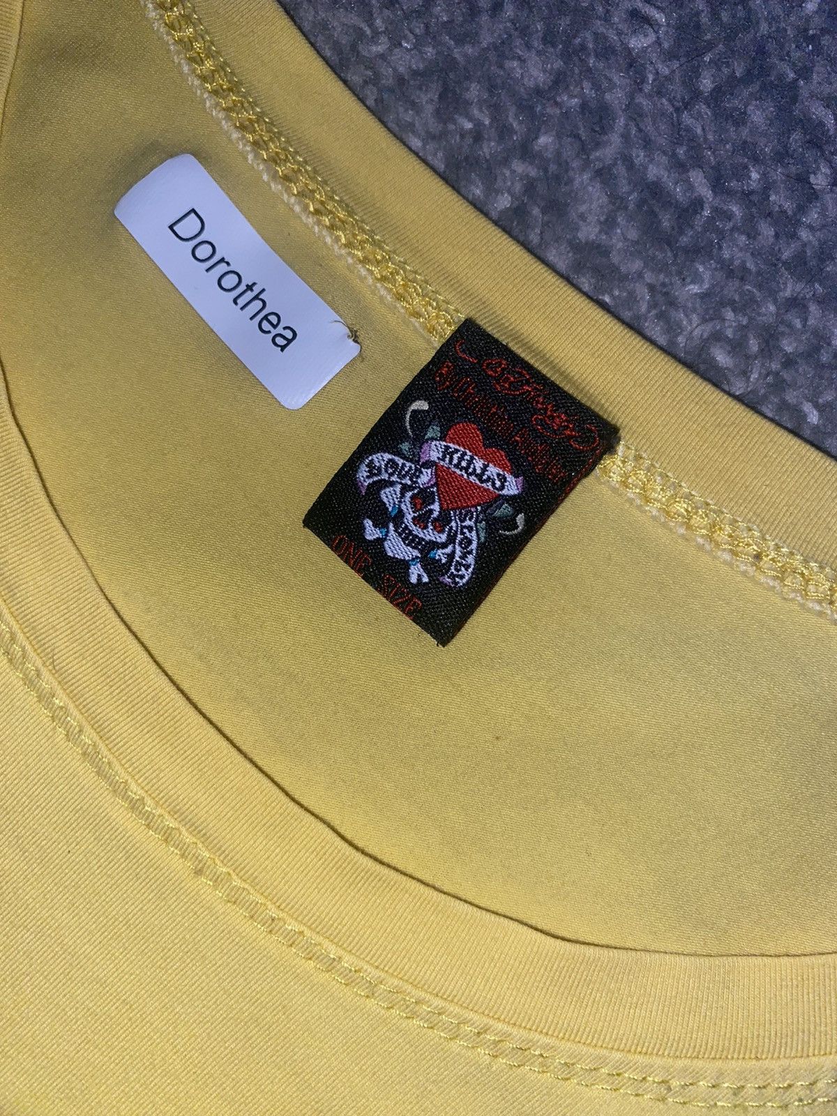 Christian Audigier × Ed Hardy *RARE* Christian Audigier x Ed Hardy Yellow Longsleeve Tee Size ONE SIZE - 3 Thumbnail