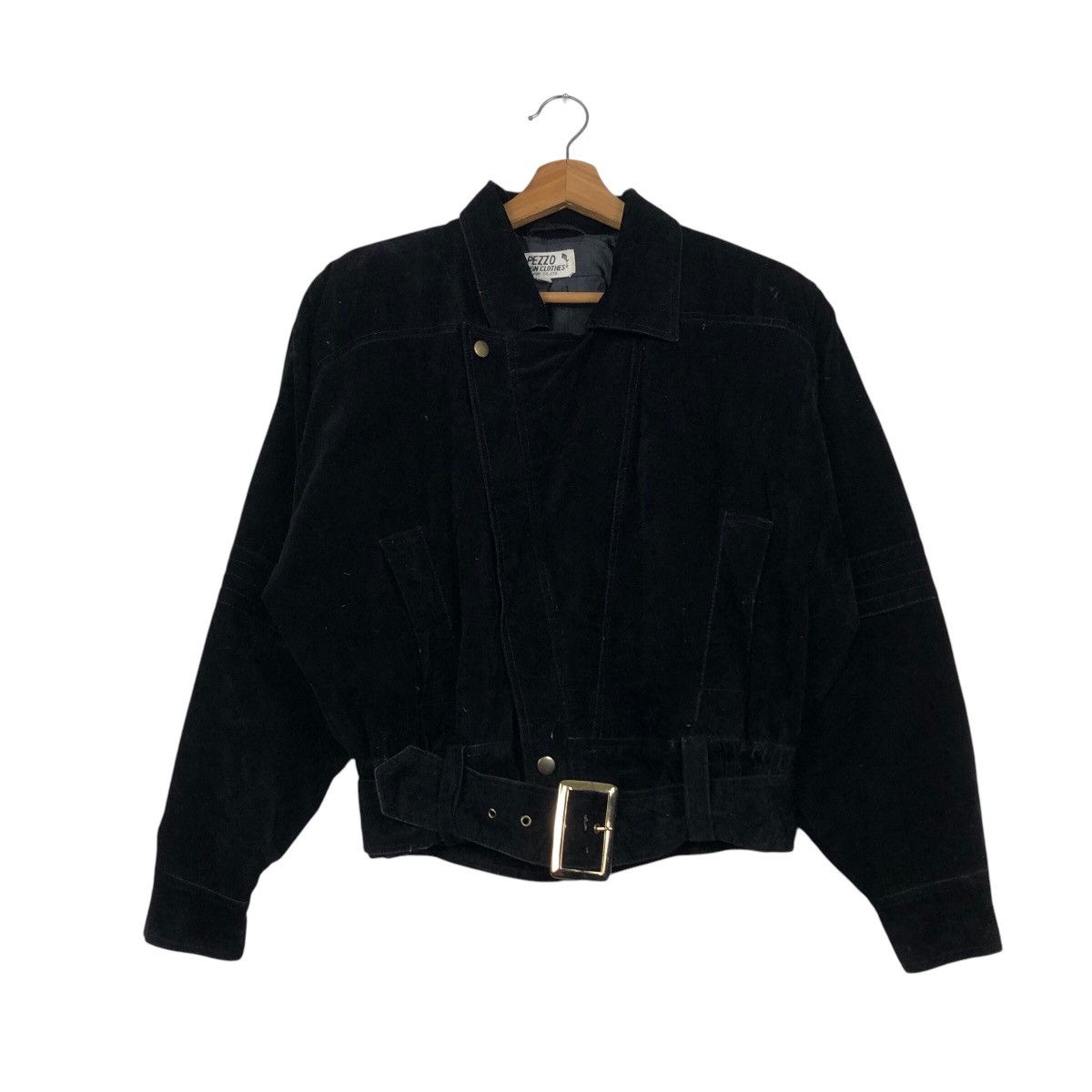 Japanese Brand Vintage Pezzo Design Black Velour Moto Jacket Issey Miyake Size US M / EU 48-50 / 2 - 2 Thumbnail
