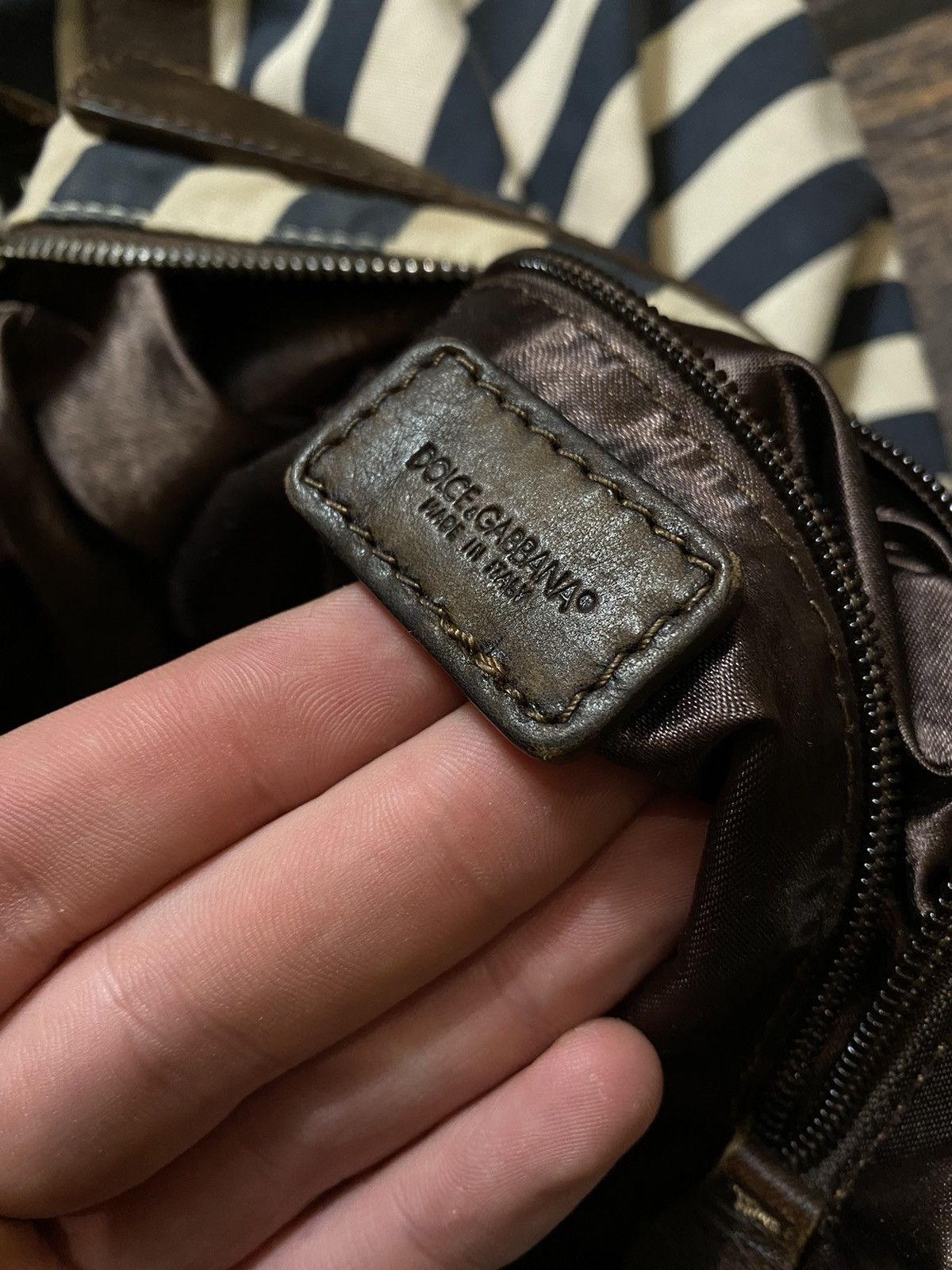 Dolce & Gabbana × Vintage 🔥DOLCE GABBANA STRIPED LEATHER BAG Size ONE SIZE - 9 Thumbnail
