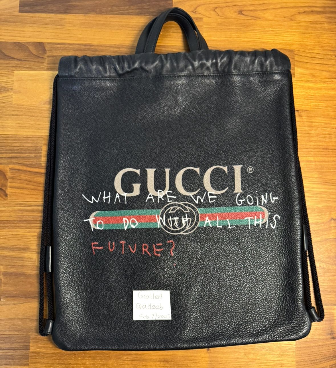 Gucci Gucci x Coco Capitan Leather Drawstring Bag Size ONE SIZE - 2 Thumbnail
