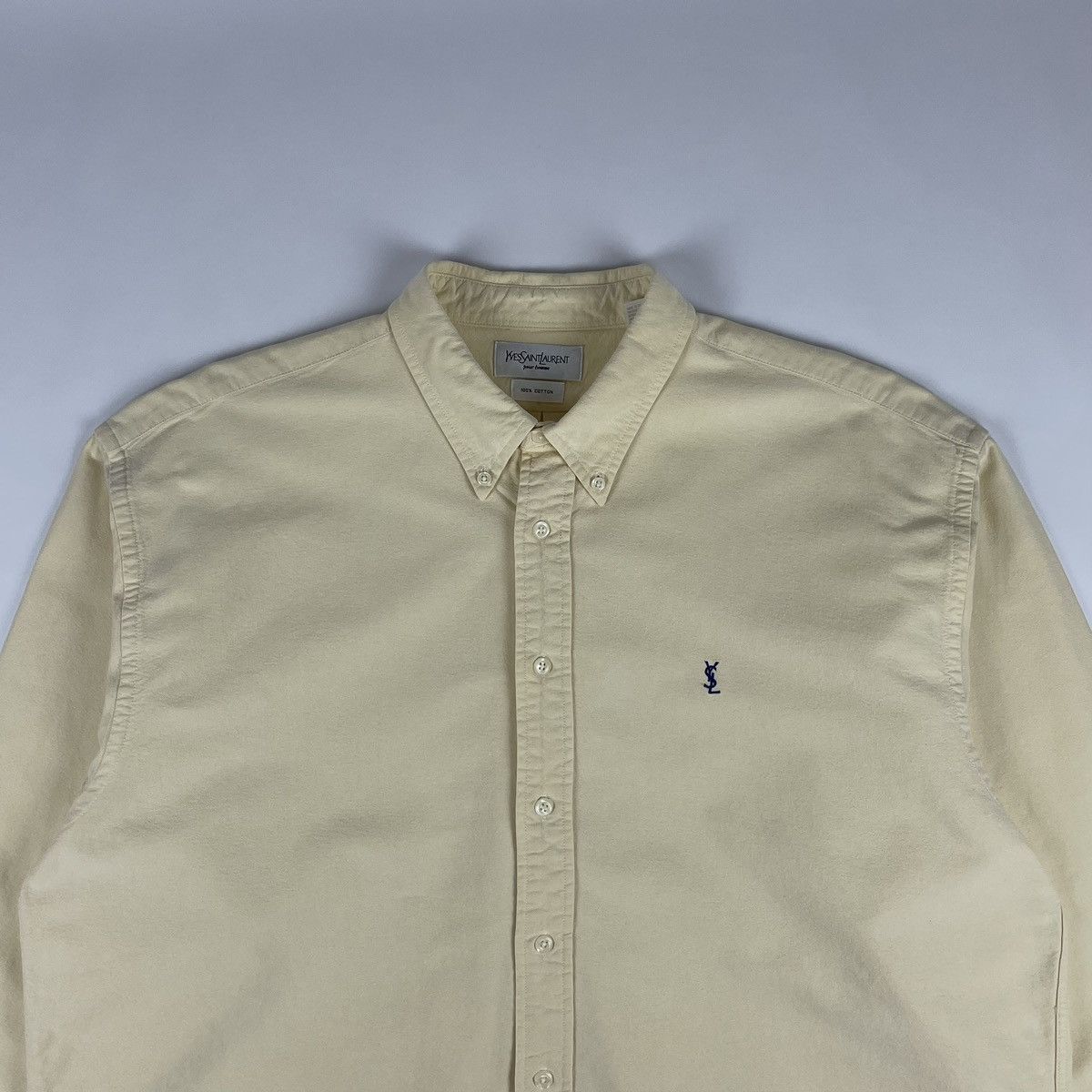 Yves Saint Laurent Vintage Yves Saint Lauren YSL cotton Shirt Button up Size US XL / EU 56 / 4 - 3 Thumbnail
