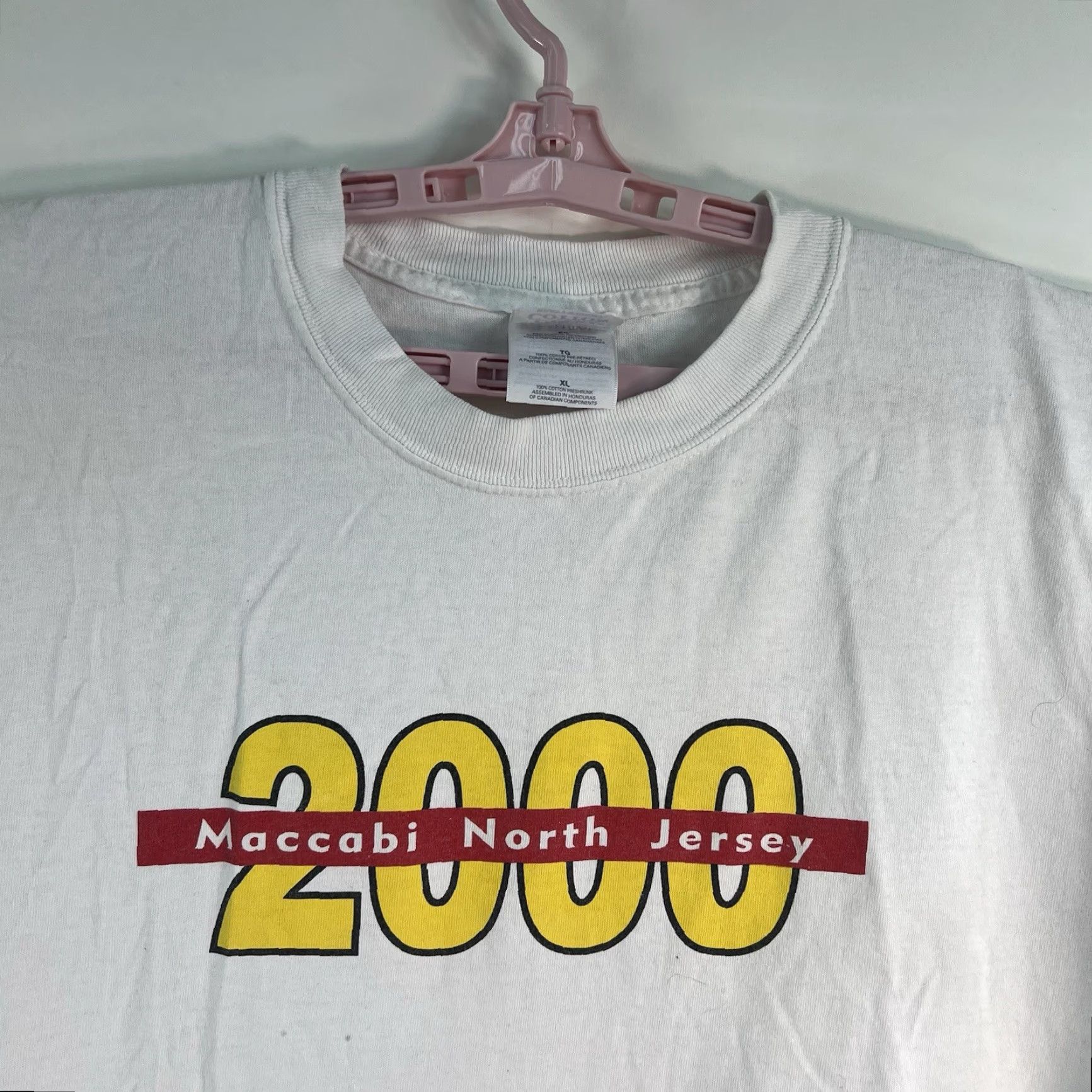 Gildan VINTAGE Maccabi N Jersey 2000 T-Shirt Men’s XL White Size US XL / EU 56 / 4 - 4 Thumbnail