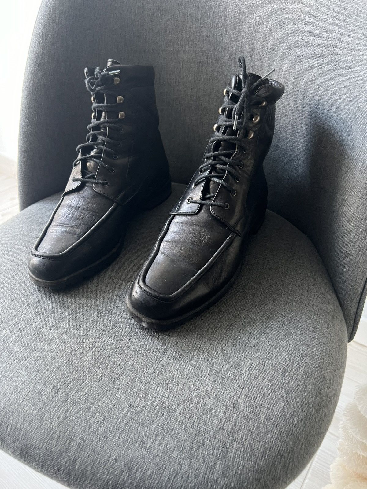 Bally Bally Leather Boot Lace Up Lug Sole Vintage Size US 5.5 / EU 38 - 16 Thumbnail