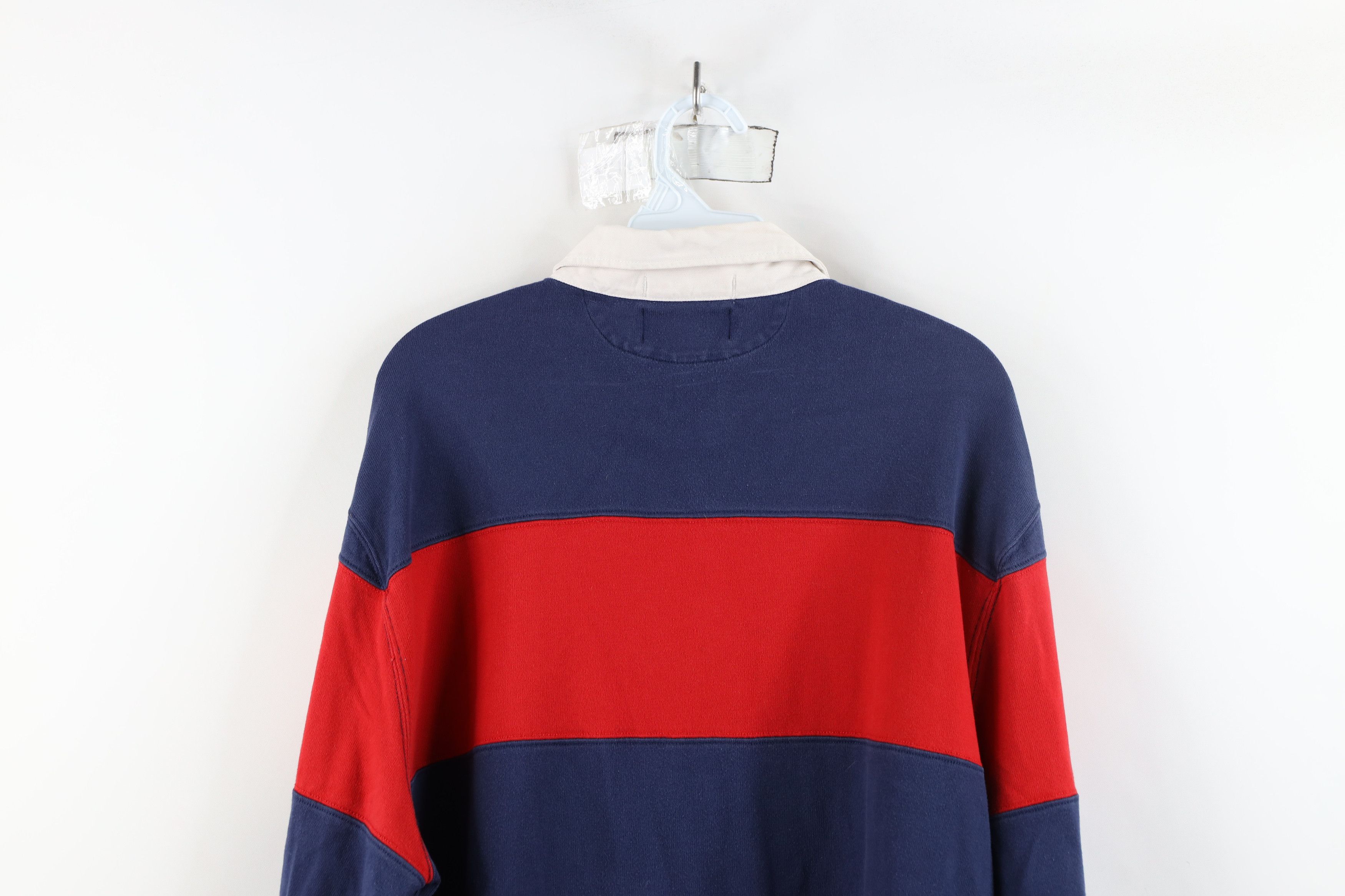 Ralph Lauren × Vintage Vintage 90s Ralph Lauren Long Sleeve Rugby Polo Striped Size US L / EU 52-54 / 3 - 14 Thumbnail