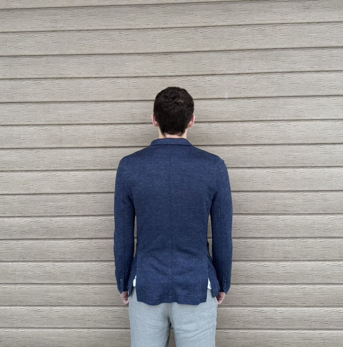 Circolo 1901 Circolo 1911 Men Linen Cotton Blazer EU48 Navy Slim Jacket Size 38R - 15 Thumbnail