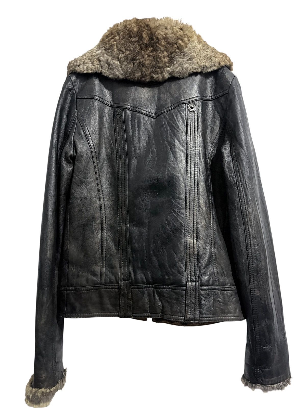 14th Addiction X chrome in X Fur Patina Style Leather Jacket Size US XS / EU 42 / 0 - 4 Thumbnail