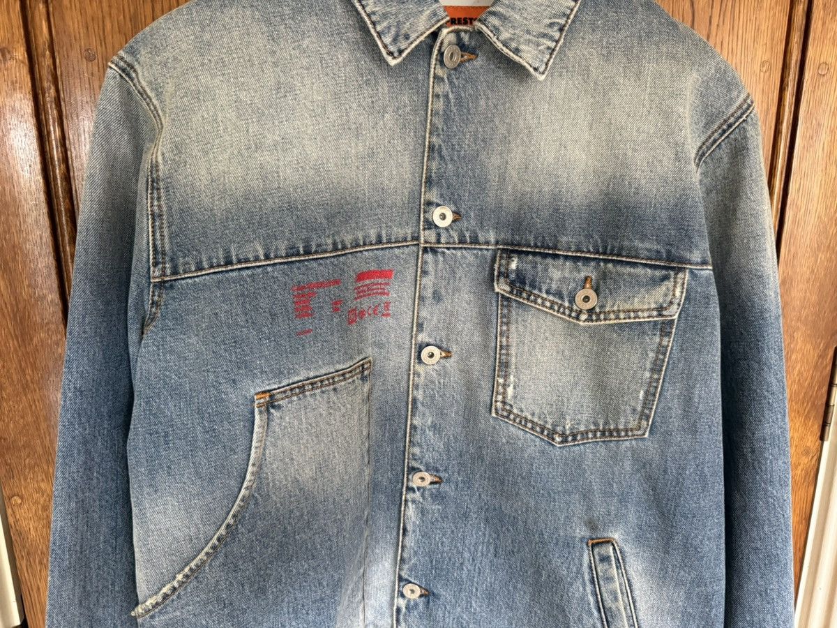 Heron Preston Heron Preston oiled distressed denim workwear trucker jacket Size US S / EU 44-46 / 1 - 10 Thumbnail