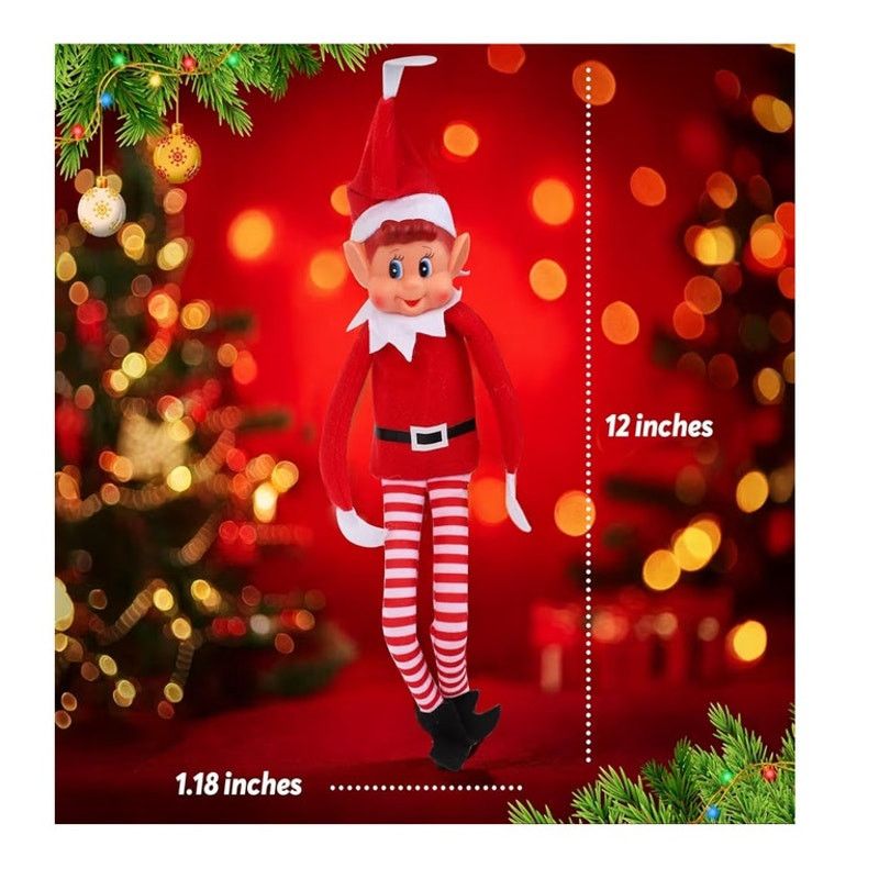 The Unbranded Brand Christmas Elf Behaving Badly Plush Toy 12"Bendy Doll 12" Size ONE SIZE - 1 Thumbnail