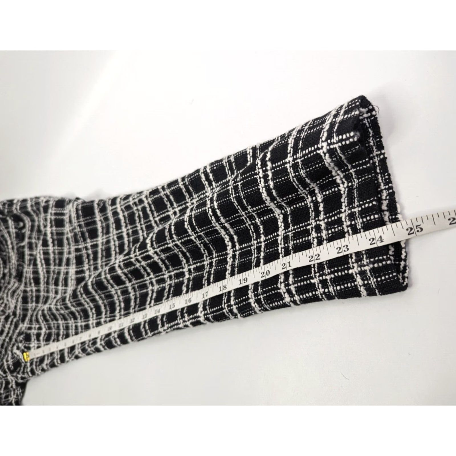 Vintage Smak Parlour Women's Capris Pants Black Plaid Knit Stretch Crop High Rise Regular Size S Capris Retro Size 28" / US 6 / IT 42 - 4 Thumbnail