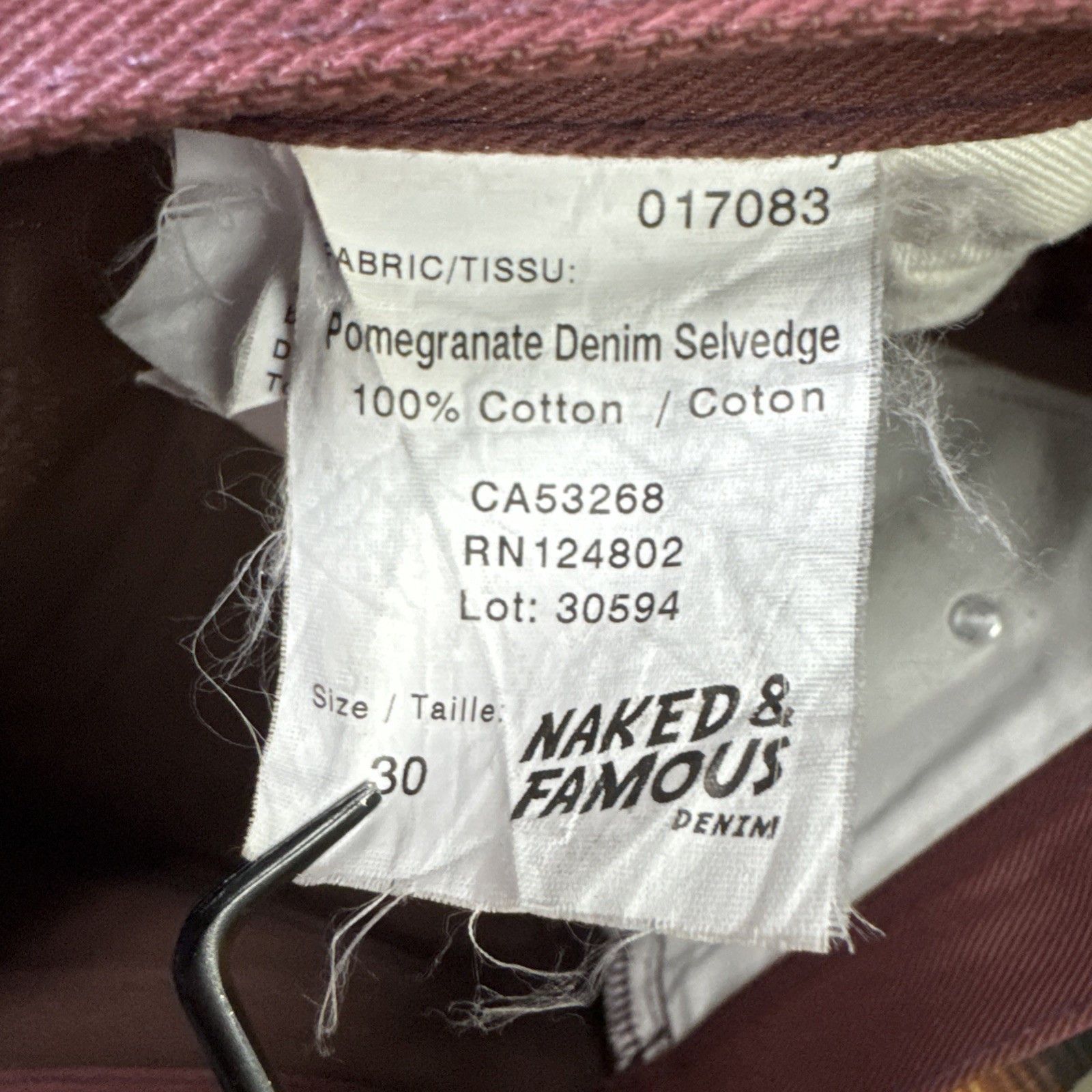 Naked & Famous Naked & Famous Jeans 30x34 Pomegranate Red Japanese Selvedge Size US 30 / EU 46 - 11 Thumbnail