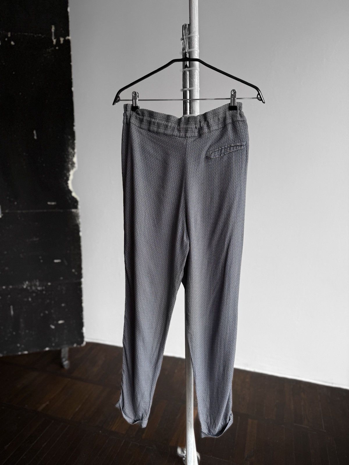 Massimo Dutti Massimo Dutti Women Grey Patterned Drawstring Trousers Pants Size 32" / US 10 / IT 46 - 2 Thumbnail