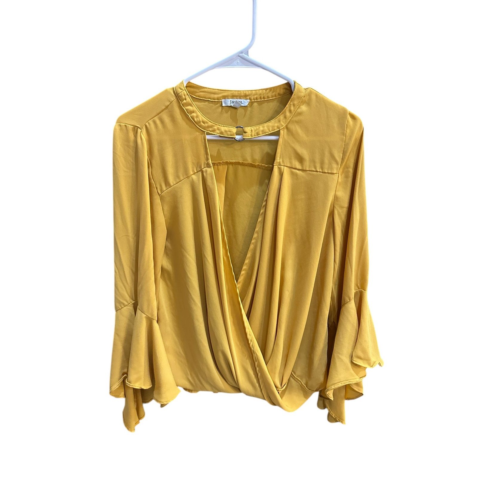 Other JODIFL Yellow Keyhole Neckline Drape Long Sleeve Blouse Size S / US 4 / IT 40 - 1 Thumbnail