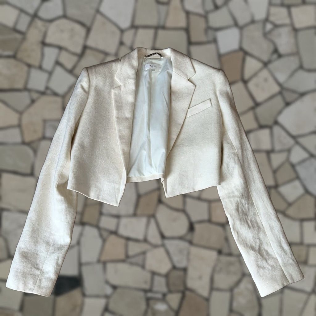 Vintage VINTAGE A.L.C. Blazer Shirt Women 10 Ivory Twill Open Long Sleeve Cropped 10 Blazer Style Casual Formal Workwear BLAZER Size L / US 10 / IT 46 - 1 Thumbnail