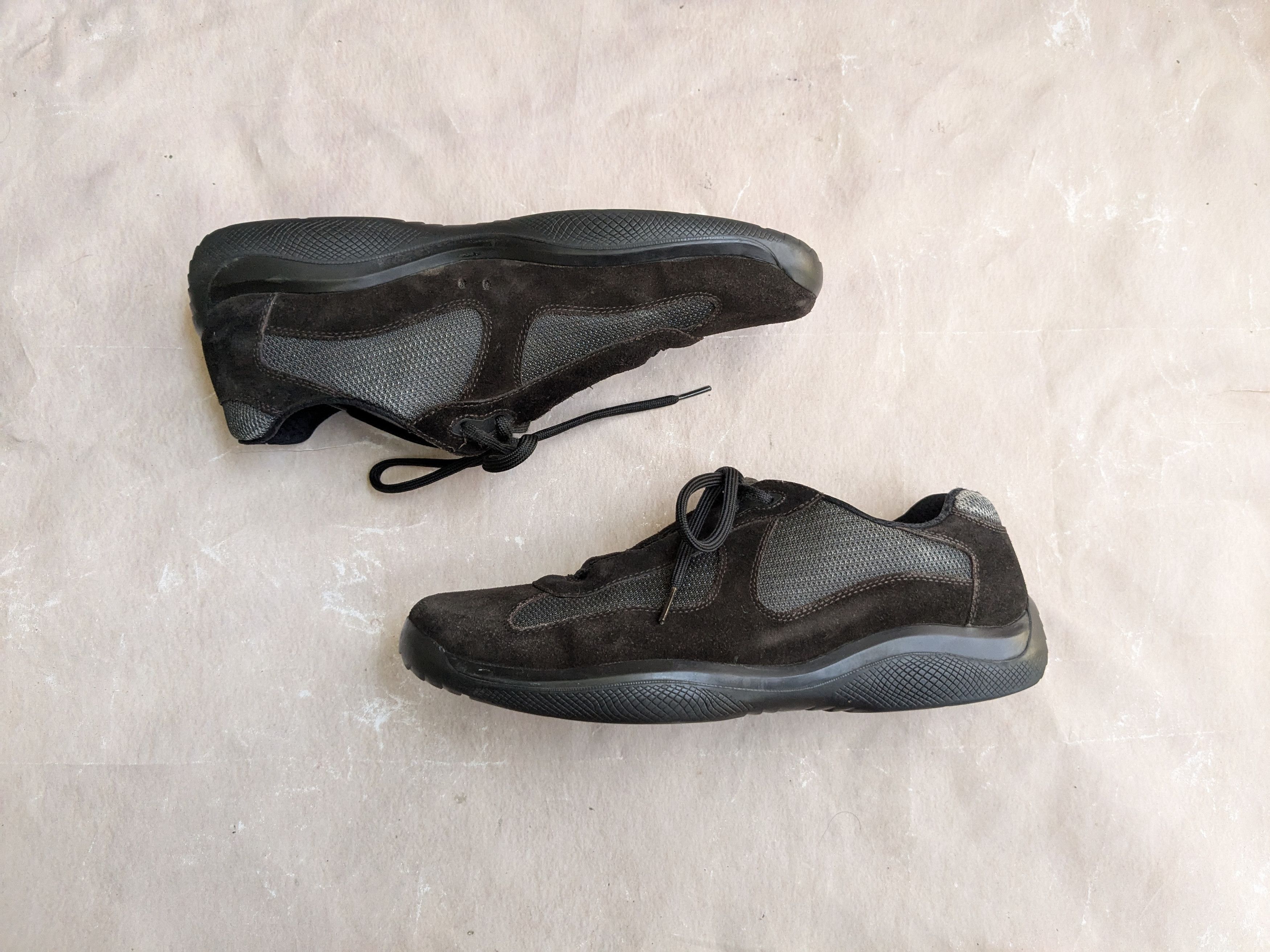 Pre-owned Prada America's Cup Sneakers Brown 12 Low Tops