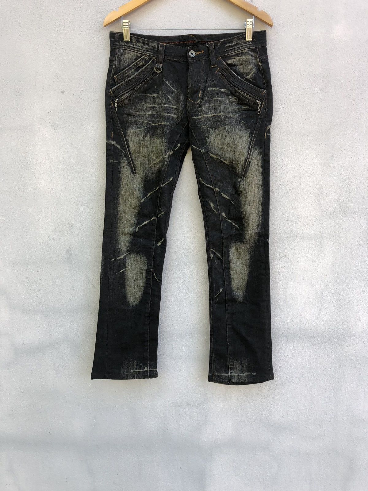 Nicole Club Nicole Club Flare Washed Biker Jeans Size US 28 / EU 44 - 4 Thumbnail