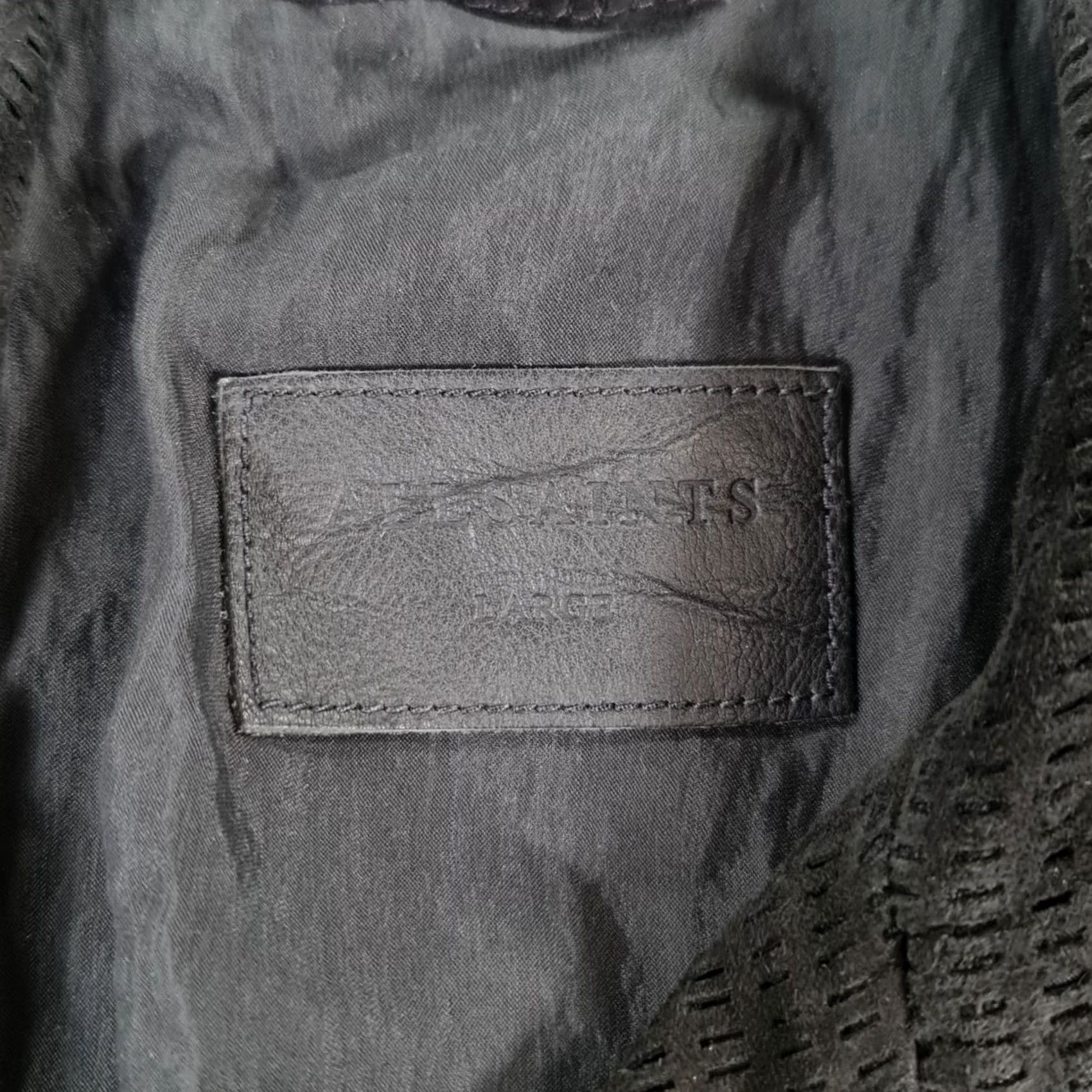 Allsaints AllSaints Mens Leather Jacket Black L Miller Biker Asymmetric Zip Size L / US 10 / IT 46 - 3 Thumbnail