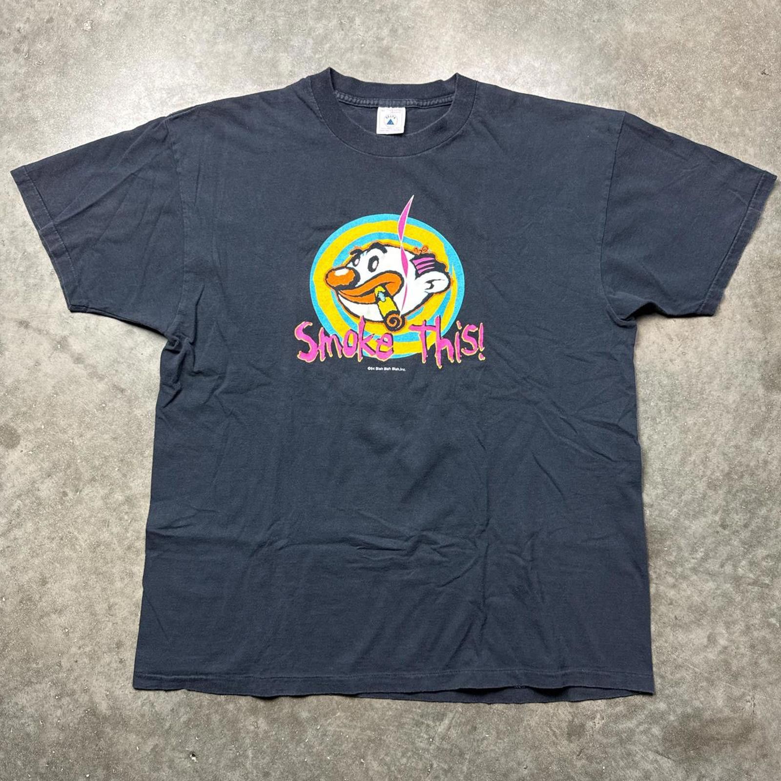 Other Smoke This Neon Colors Animated Blah Blah Faded 90's T-Shirt Size US XL / EU 56 / 4 - 1 Thumbnail