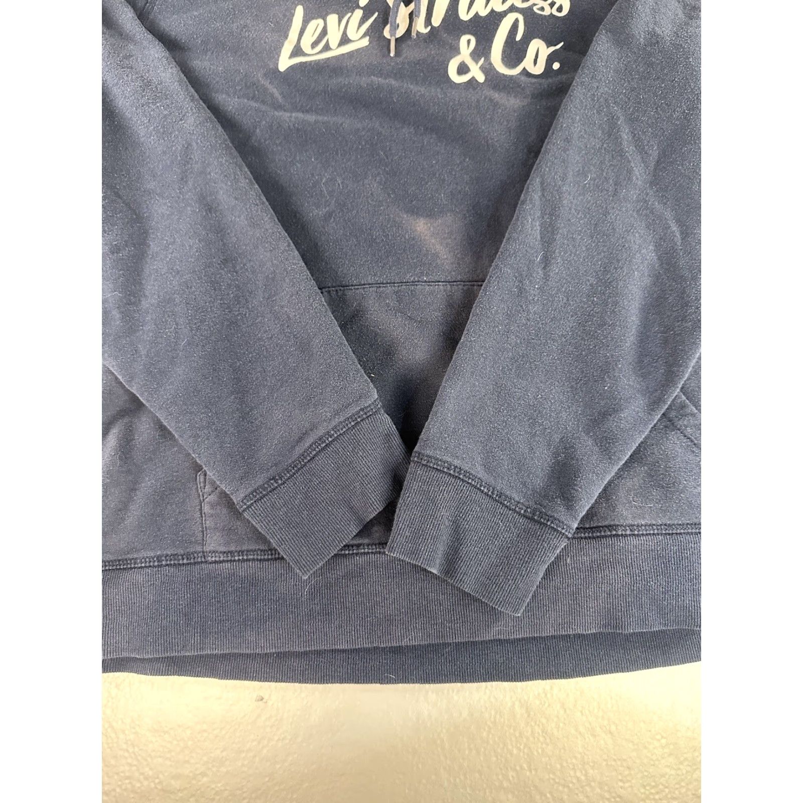 Levi's Levi's Hoodie Men’s LARGE Navy Logo Spellout Graphic Sweatshirt Pullover Hooded Size US L / EU 52-54 / 3 - 7 Thumbnail