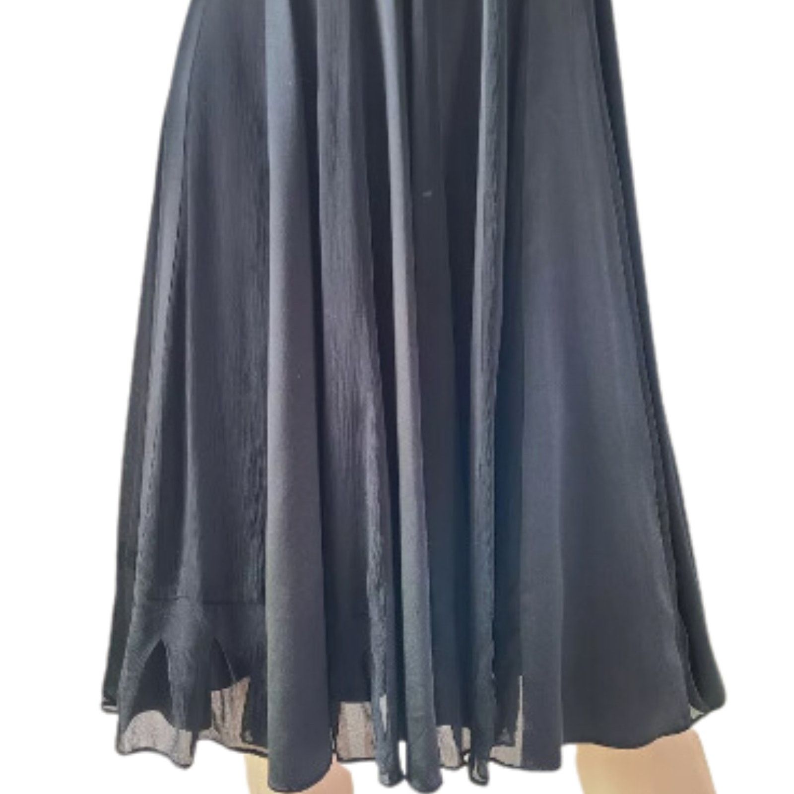 Diane von Furstenberg Diane Von Furstenberg Black Silk "ROMA" Fit & Flare Dress Size XS / US 0-2 / IT 36-38 - 6 Thumbnail