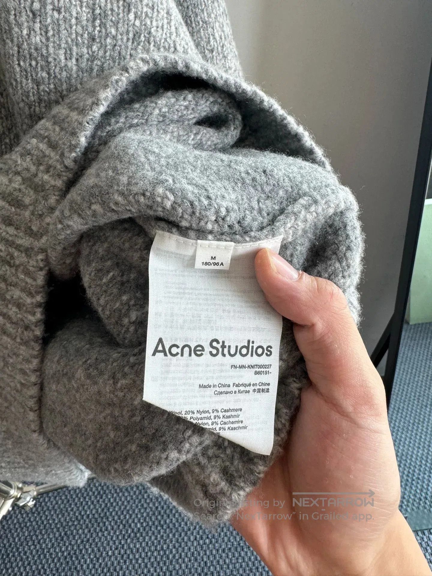 Acne Studios Gray Wool Sweater from Acne Studios. Size M / US 6-8 / IT 42-44 - 4 Thumbnail