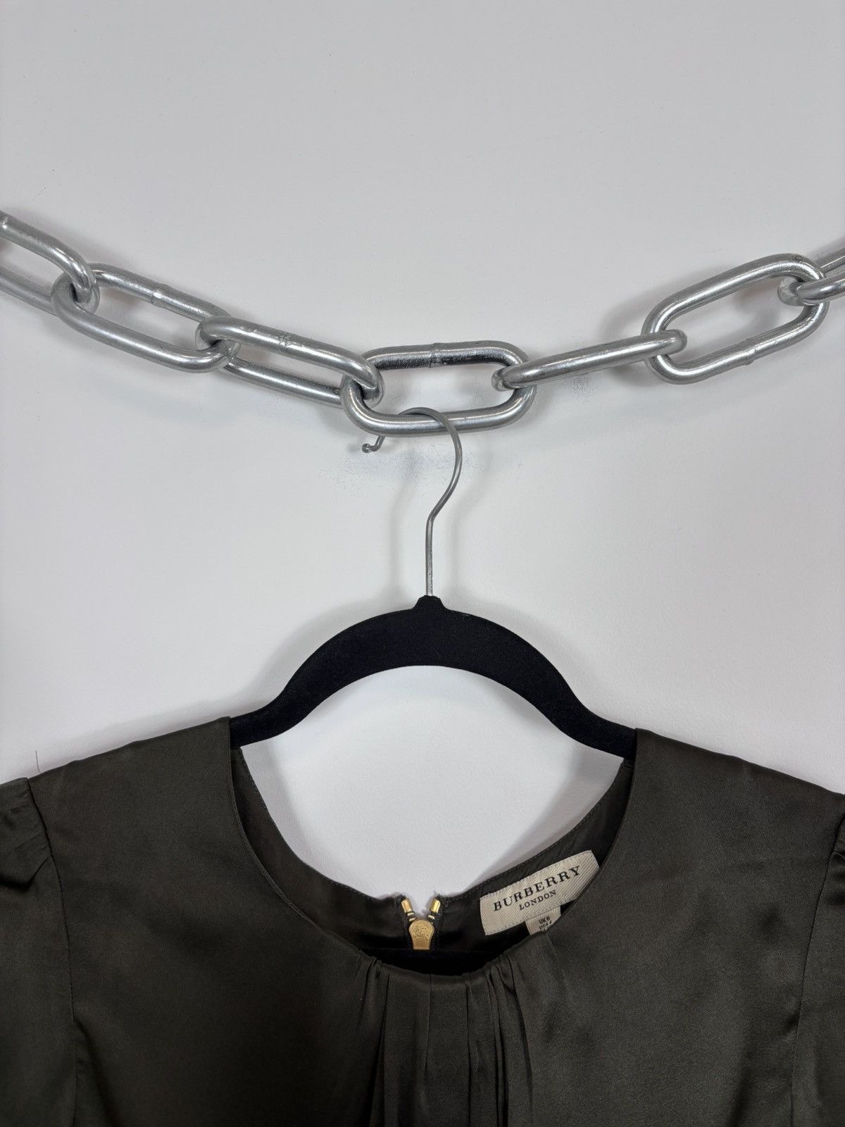 Burberry Burberry London Women’s Khaki Long Sleeve Blouse Top Size XS / US 0-2 / IT 36-38 - 4 Thumbnail