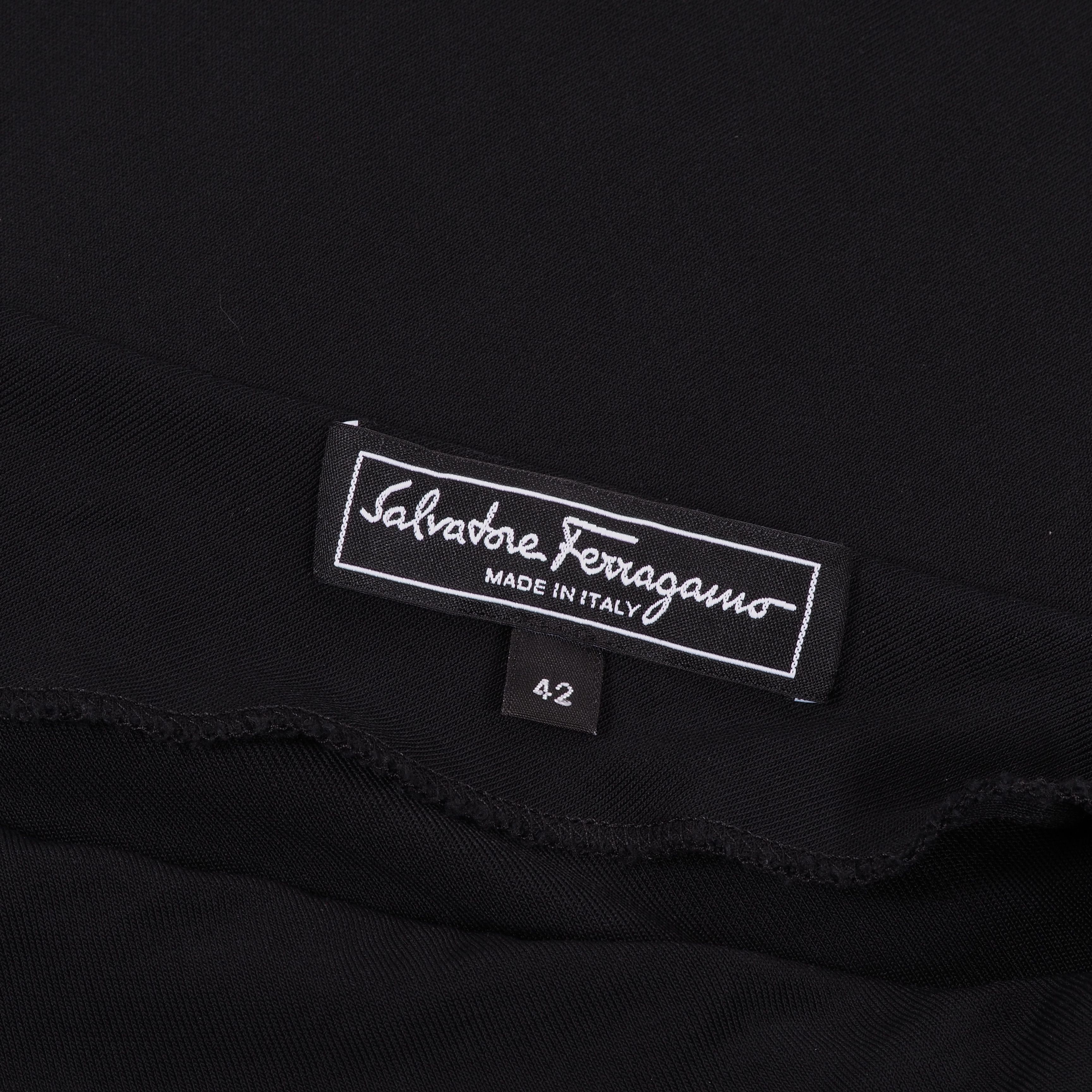 Salvatore Ferragamo Salvatore Ferragamo Black Viscose Knee Length Dress Size M / US 6-8 / IT 42-44 - 5 Thumbnail