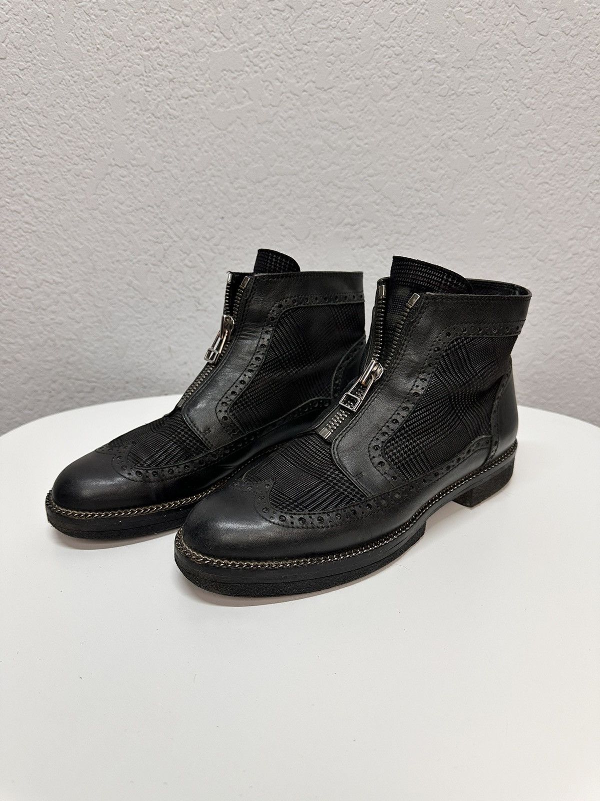 A.S.98 Rare Leather Boots patchwork Guidi avantgarde Japan Rick GOA Size US 8 / IT 38 - 4 Thumbnail