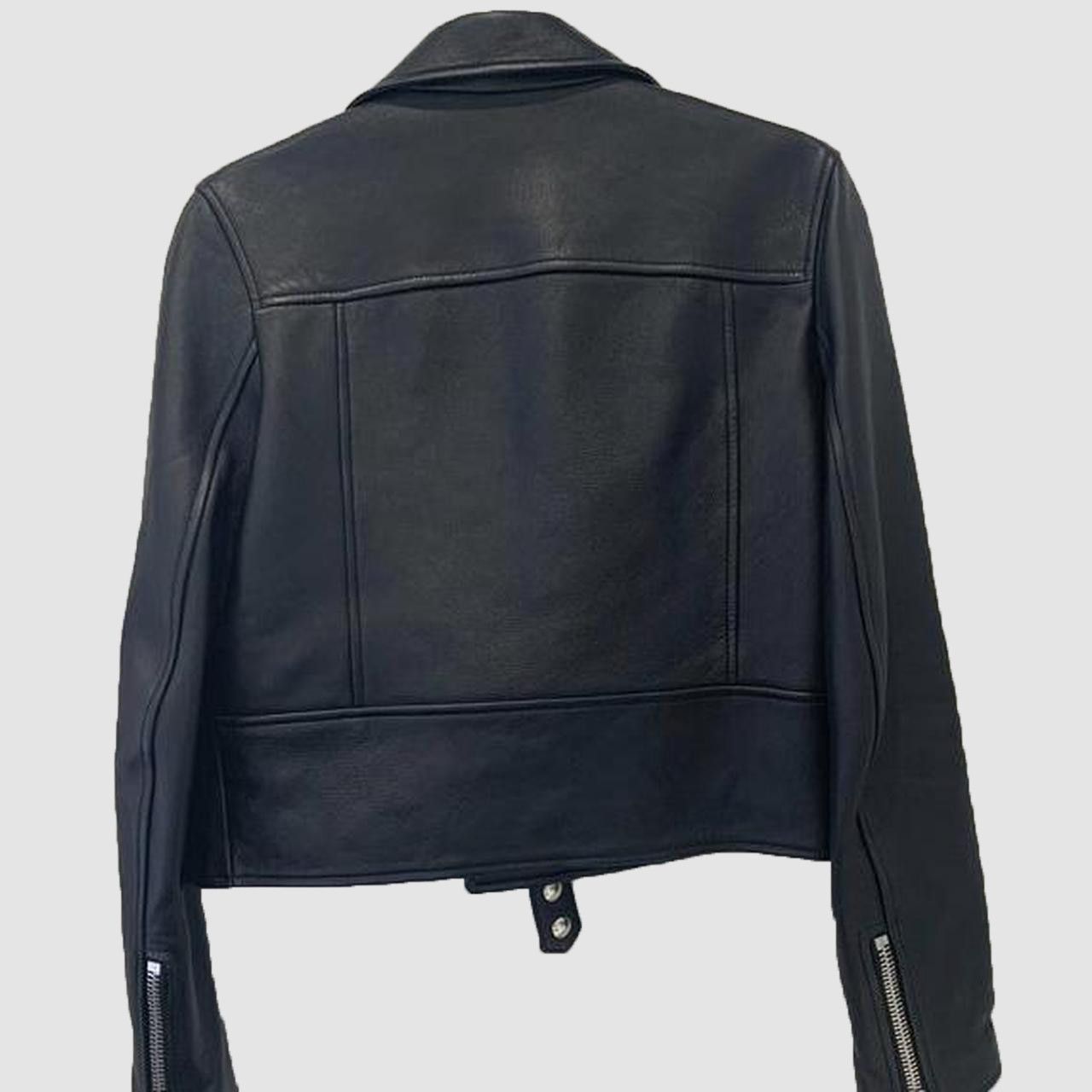 Genuine Leather 🔥 BLACK FASHION LEATHER JACKET STREETWEAR Size S / US 4 / IT 40 - 2 Thumbnail