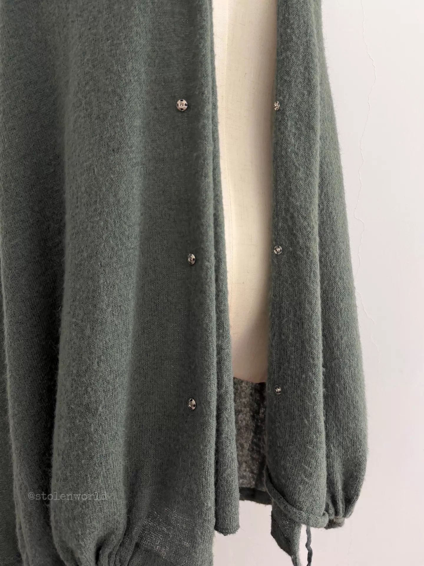 Yohji Yamamoto Yohji Yamamoto Y's Gray-Green Irregular Knit Cardigans Size L / US 10 / IT 46 - 7 Thumbnail