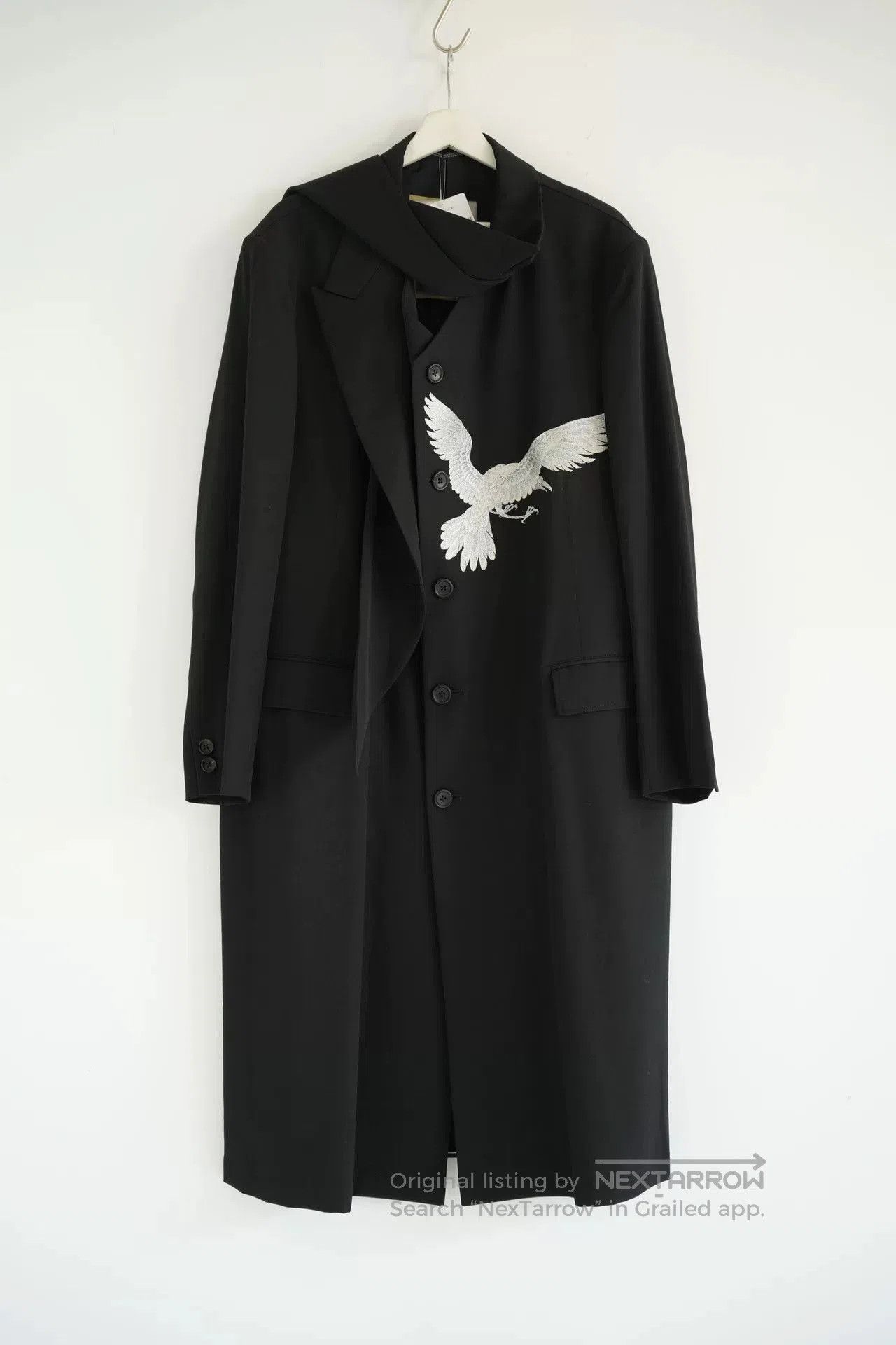 Yohji Yamamoto Yohji Yamamoto White Crow Embroidery Coat. Size US M / EU 48-50 / 2 - 1 Thumbnail