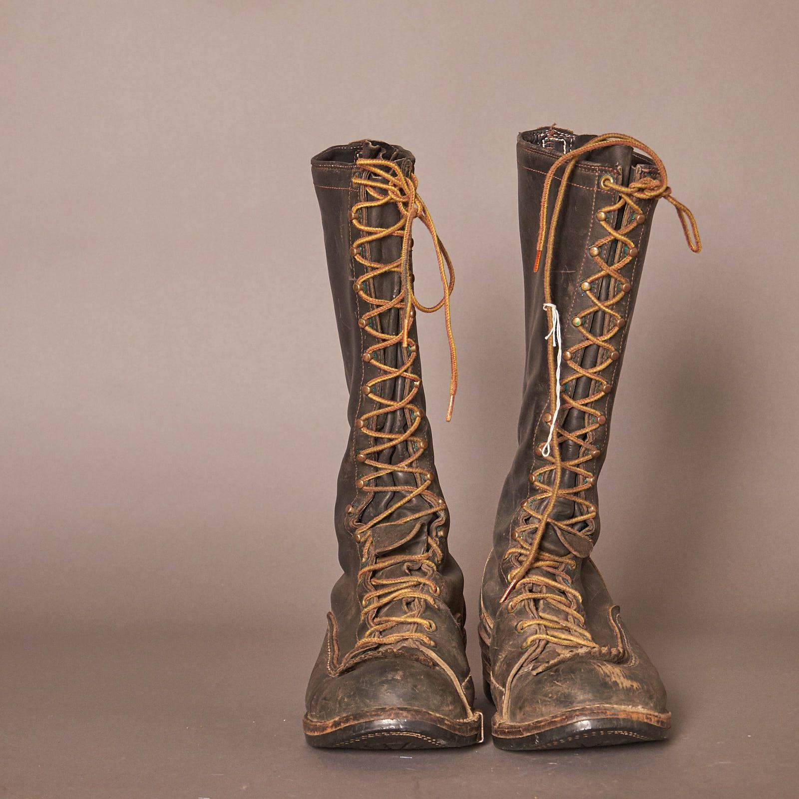 WESCO 90s Westco Vibram Sole Climber Logger Black Leather Boots Size US 10.5 / EU 43-44 - 3 Thumbnail