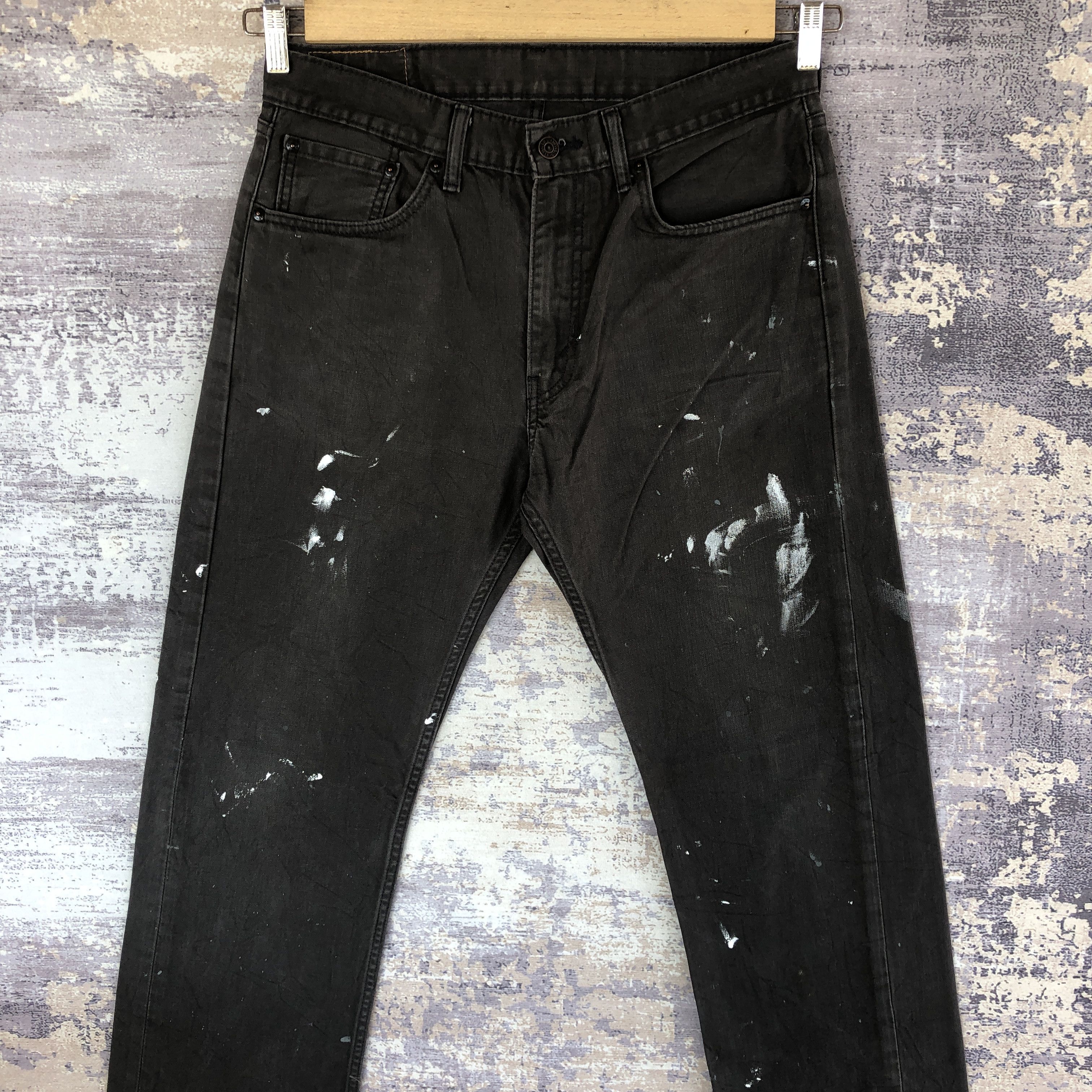 Vintage Vintage Levi's 505 Paint Splatter Black Jeans Denim Pants Grailed