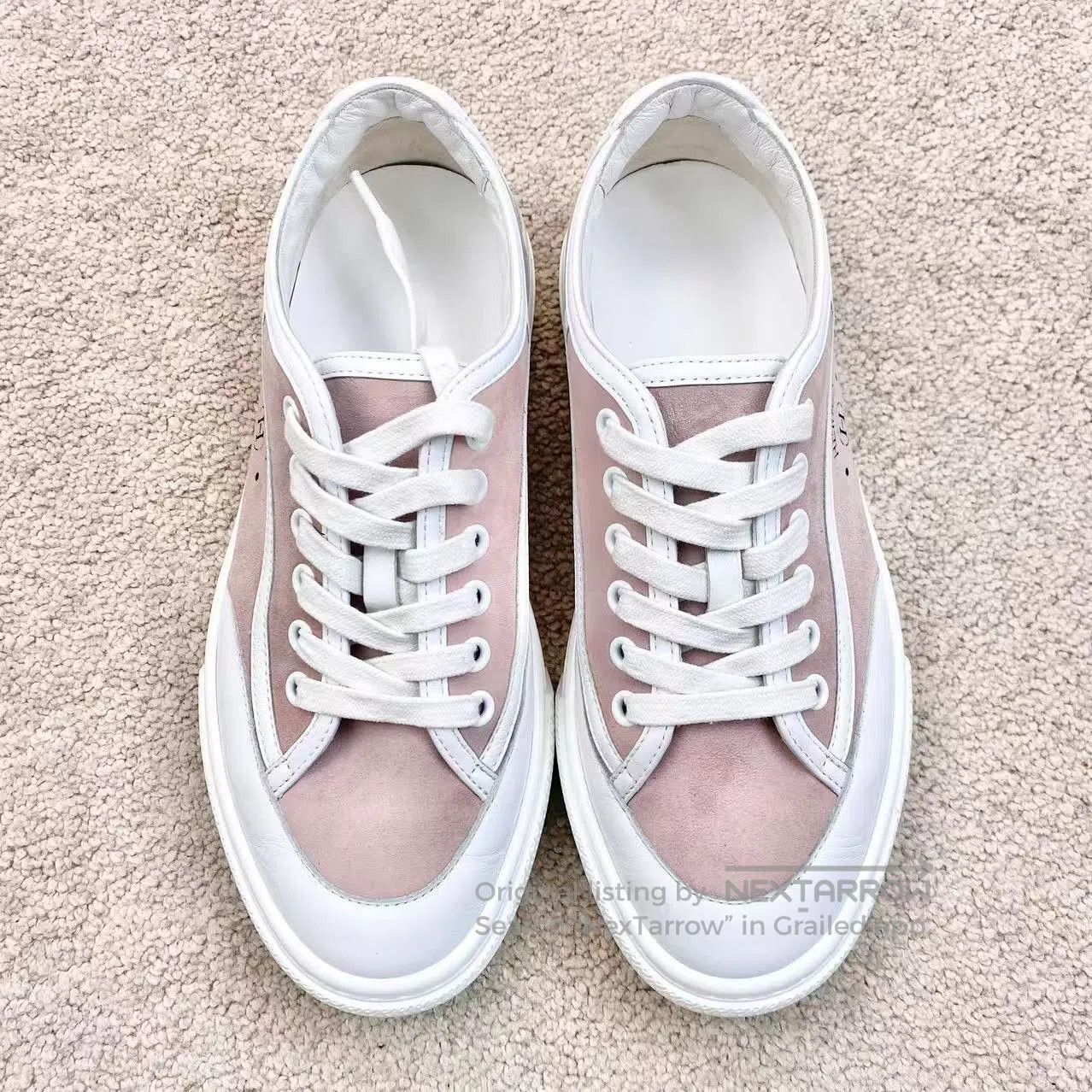 Hermes Hermes 24SS pink logo low-top board shoes| Size US 5.5 / IT 35.5 - 2 Thumbnail