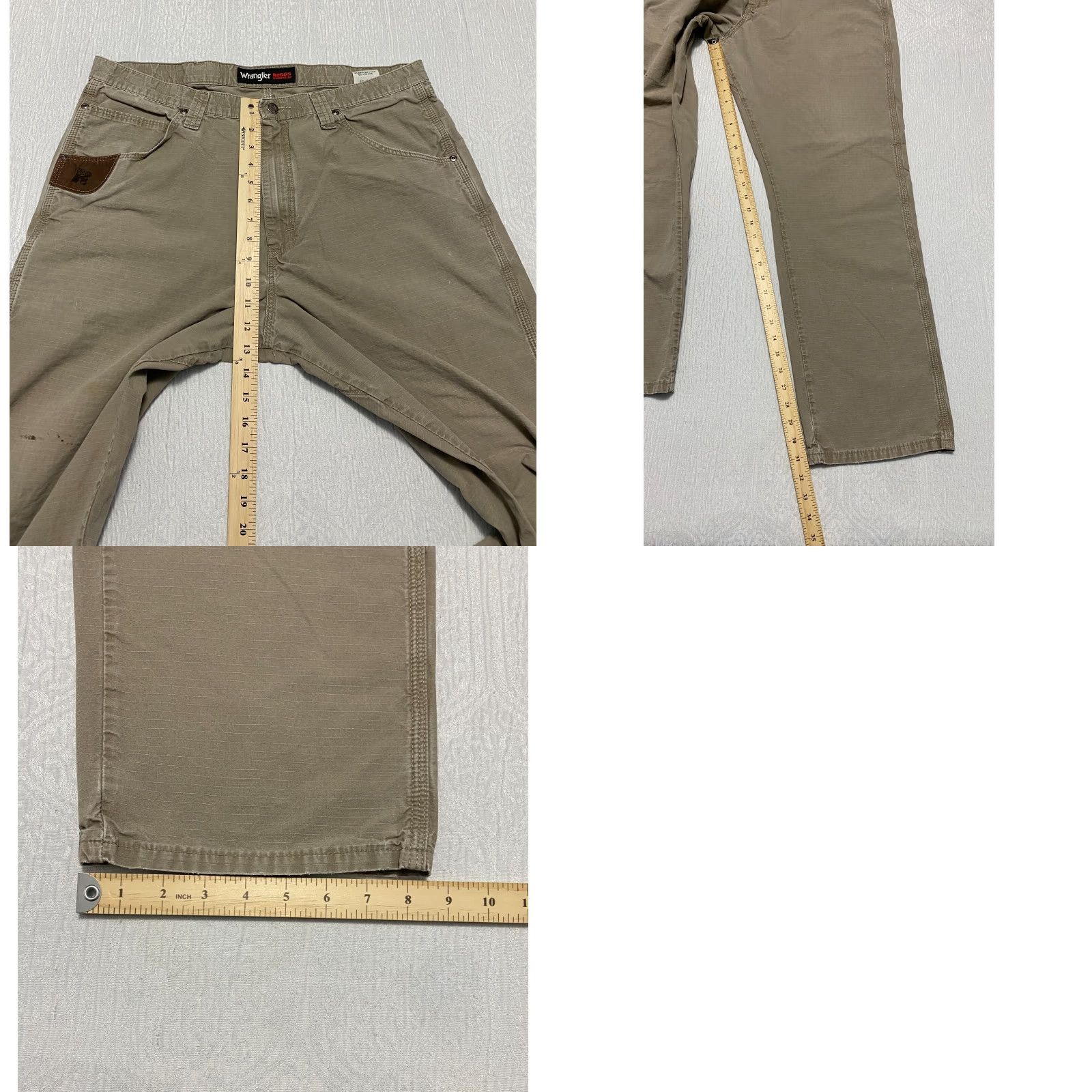 Wrangler VINTAGE Wrangler Riggs Workwear Pants Mens 38×34 Beige Ripstop Straight Carpenter Size US 38 / EU 54 - 8 Thumbnail