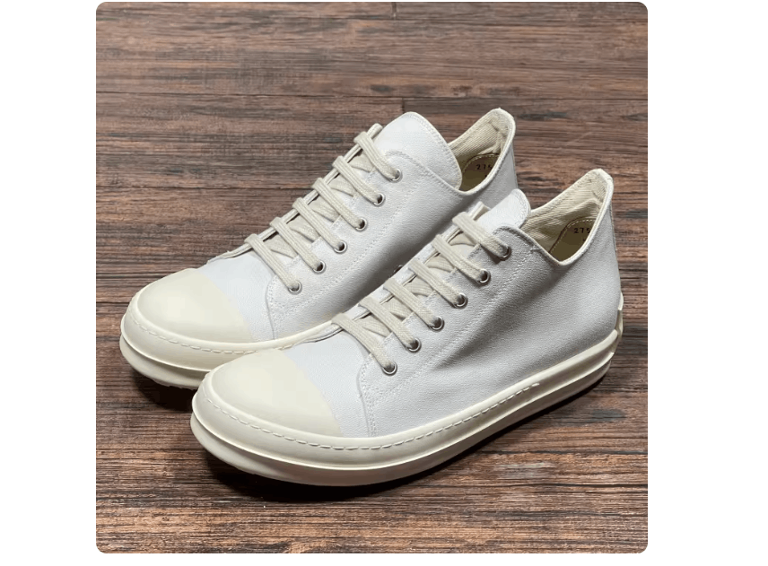 Rick Owens Drkshdw Rick Owens Men's Off-White Canvas Low Top Sneakers Size US 6 / EU 39 - 4 Thumbnail
