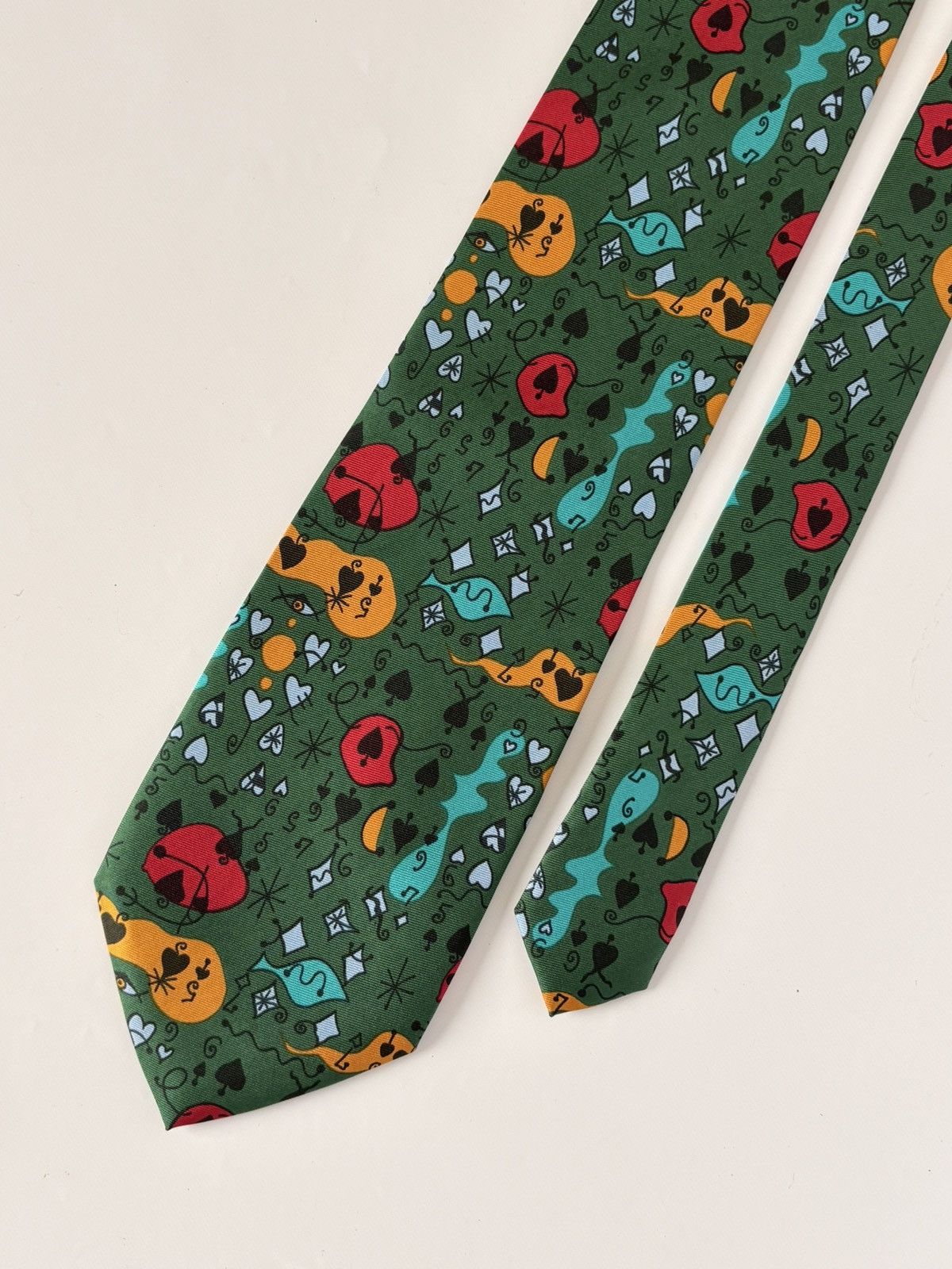 Moschino MOSCHINO 90s RARE SILK NECK TIE CASINO DIAMONTS HEARTS CLUBS Size ONE SIZE - 3 Thumbnail