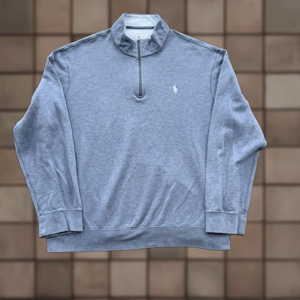 Ralph Lauren Ralph Lauren Polo 1/4 Zip Pullover Men 2XL Blue Cotton Long Sleeve Preppy Mock Neck Pullover Size US XXL / EU 58 / 5 - 1 Thumbnail