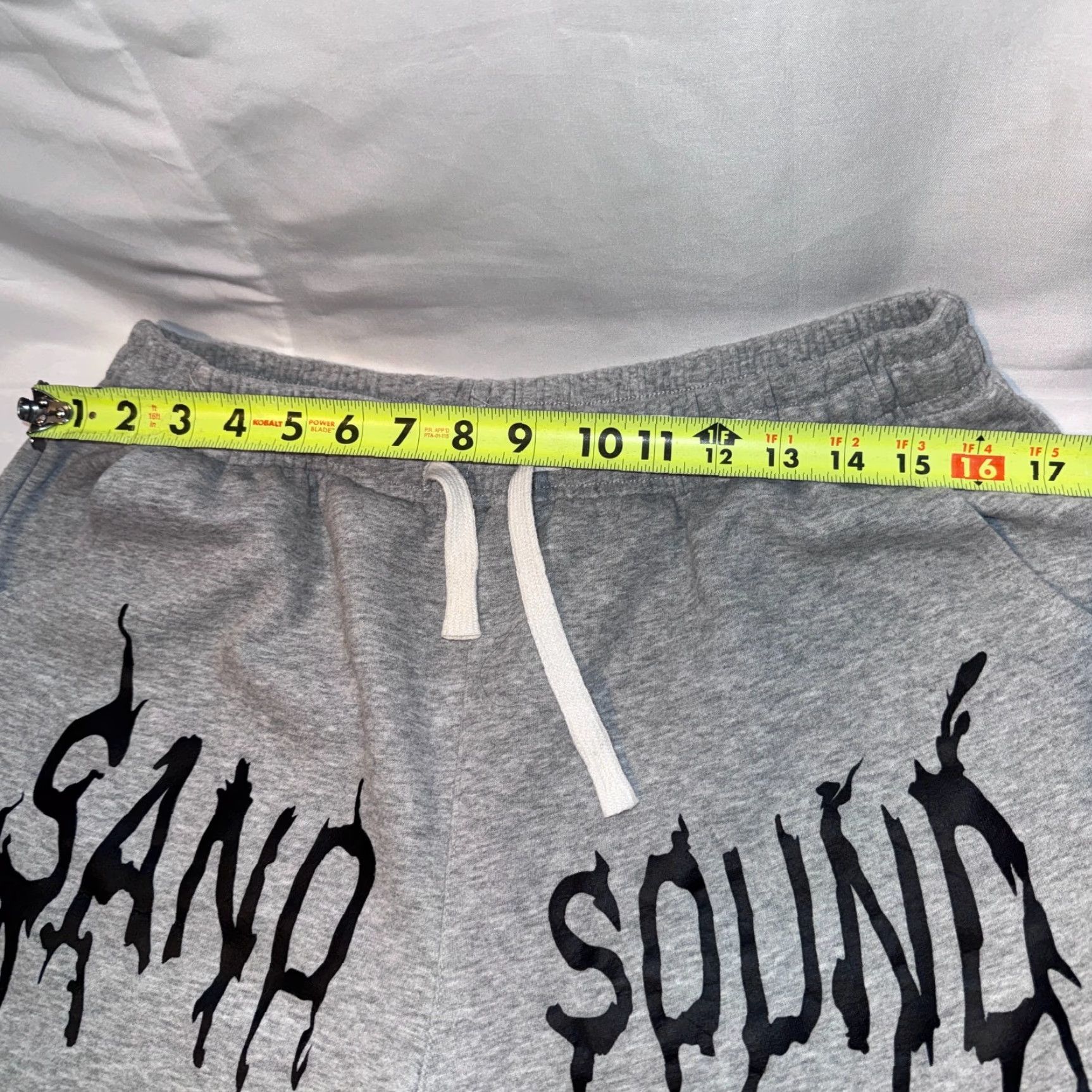 Vintage Sand Sound Graphic Drawstring Sweatpants L Gray Men Pants Size US 33 - 6 Thumbnail