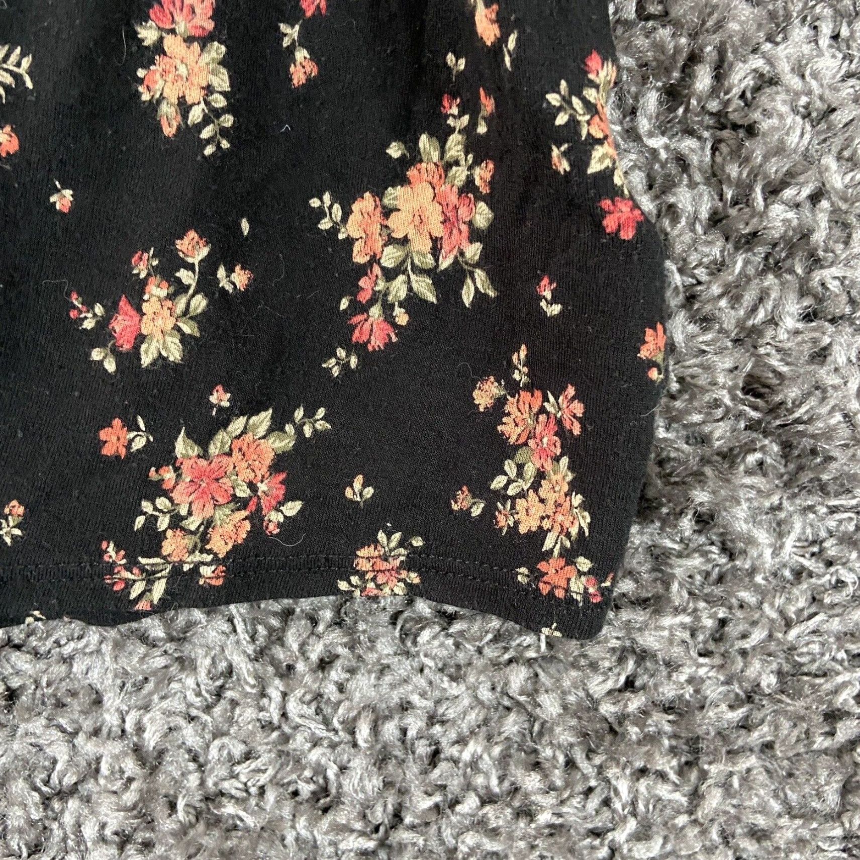 American Eagle Outfitters AMERICAN EAGLE Soft & Sexy Blouse Women’s L Floral Multicolor Short Sleeve Tie Size L / US 10 / IT 46 - 2 Thumbnail