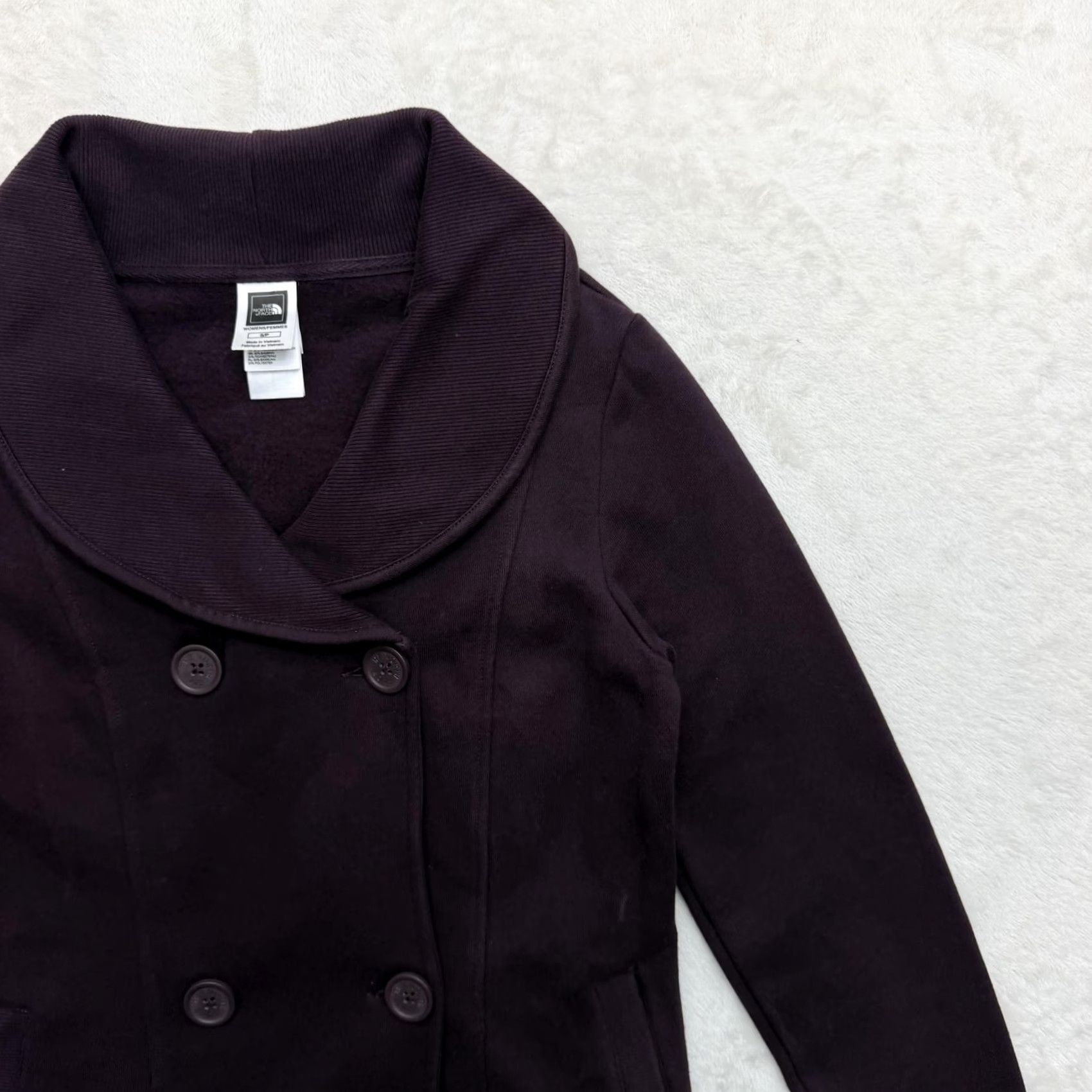 The North Face VINTAGE The North Face Pea Jacket Coat Womens S Purple Fleece Double Breasted Warm Size S / US 4 / IT 40 - 3 Thumbnail