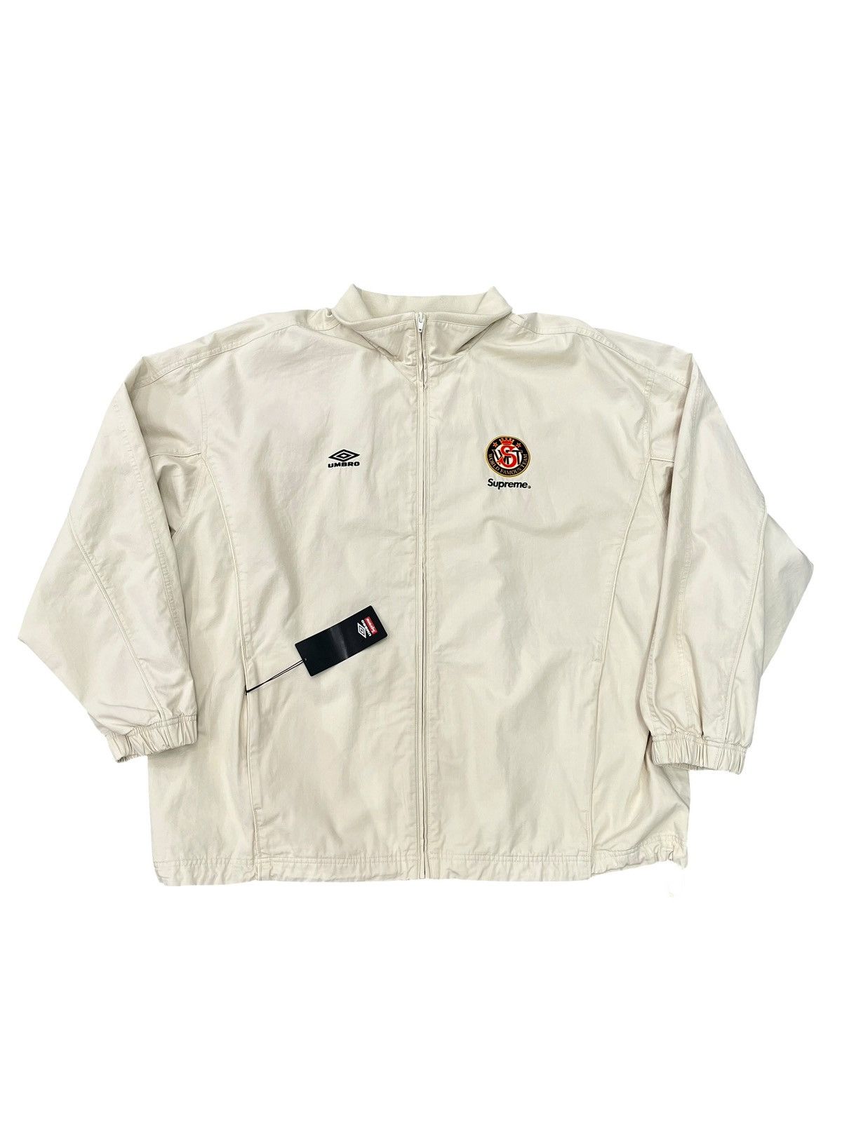 Supreme Supreme Umbro Cotton Ripstop Track Jacket Cream Size US XXL / EU 58 / 5 - 1 Thumbnail