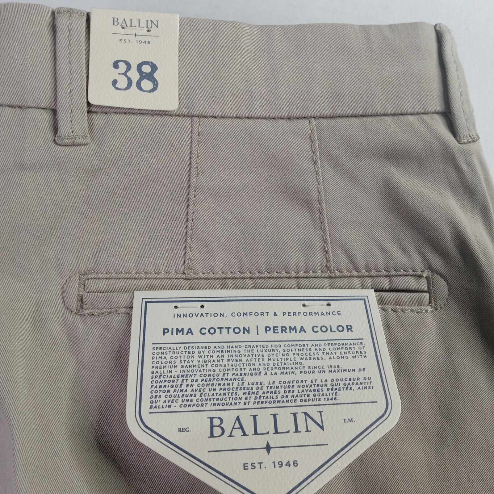 & Other Stories Ballin Relaxed Supima Twill Pants Men's 38x35 Stone Pleated Size US 38 / EU 54 - 10 Thumbnail
