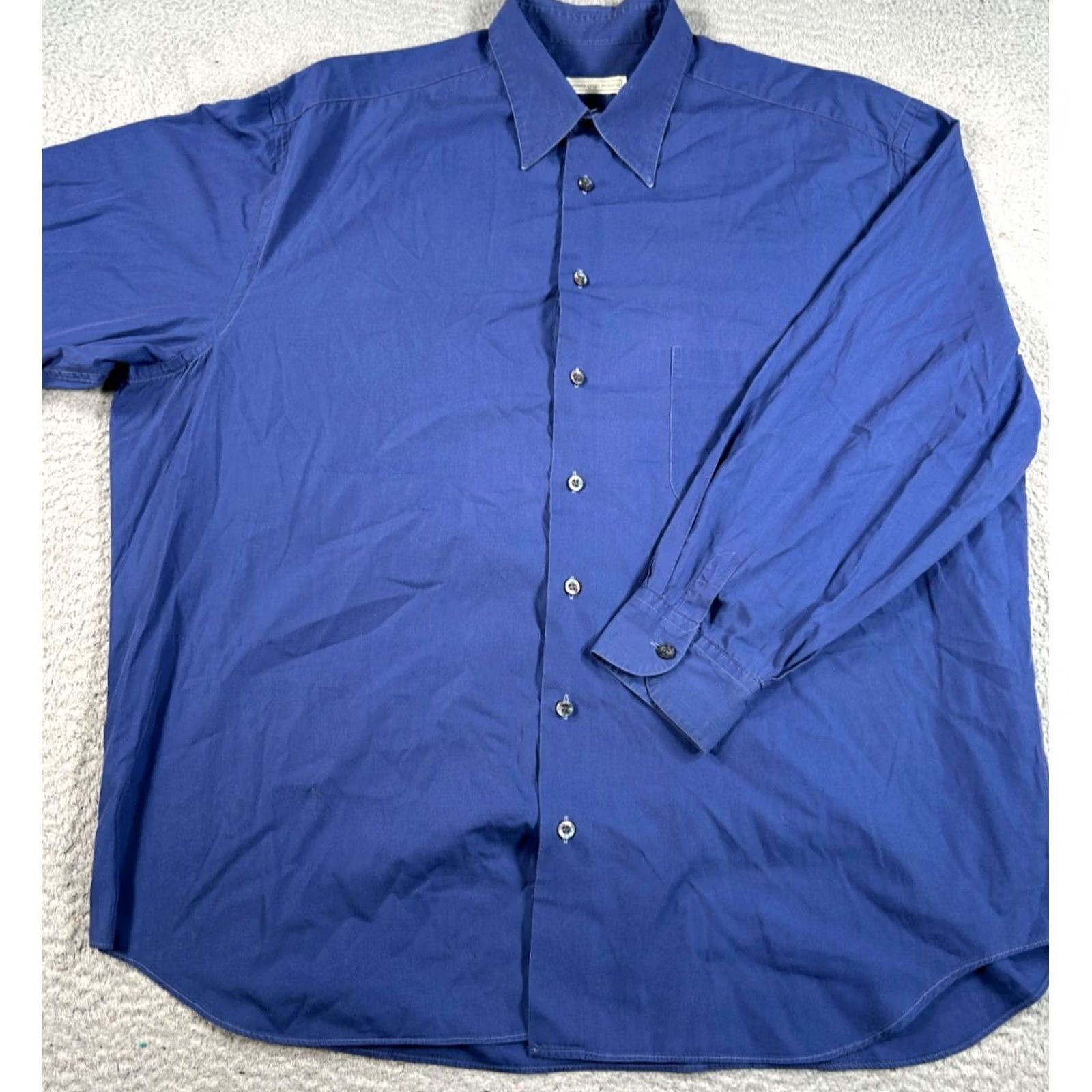 Romeo Gigli Romeo Gigli Milano Shirt Men's 17.5 Blue Dress Button-Up Classic Business Formal Shirt Size 48R - 2 Thumbnail