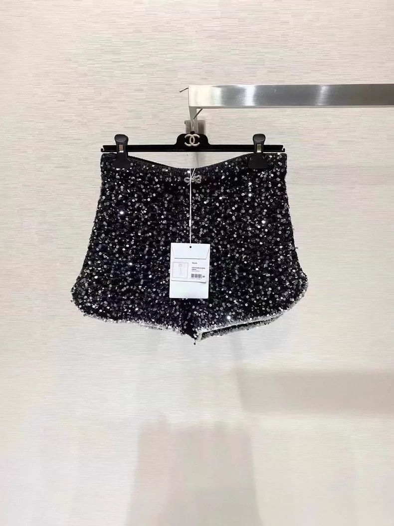 Chanel Chanel Sequined Shorts in Black Color- DMC Size US 38 / EU 54 - 1 Thumbnail