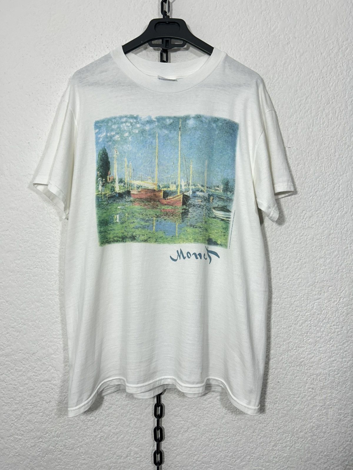 Vintage 1996 Claude Monet Red Boats at Argenteuil Size US M / EU 48-50 / 2 - 1 Thumbnail