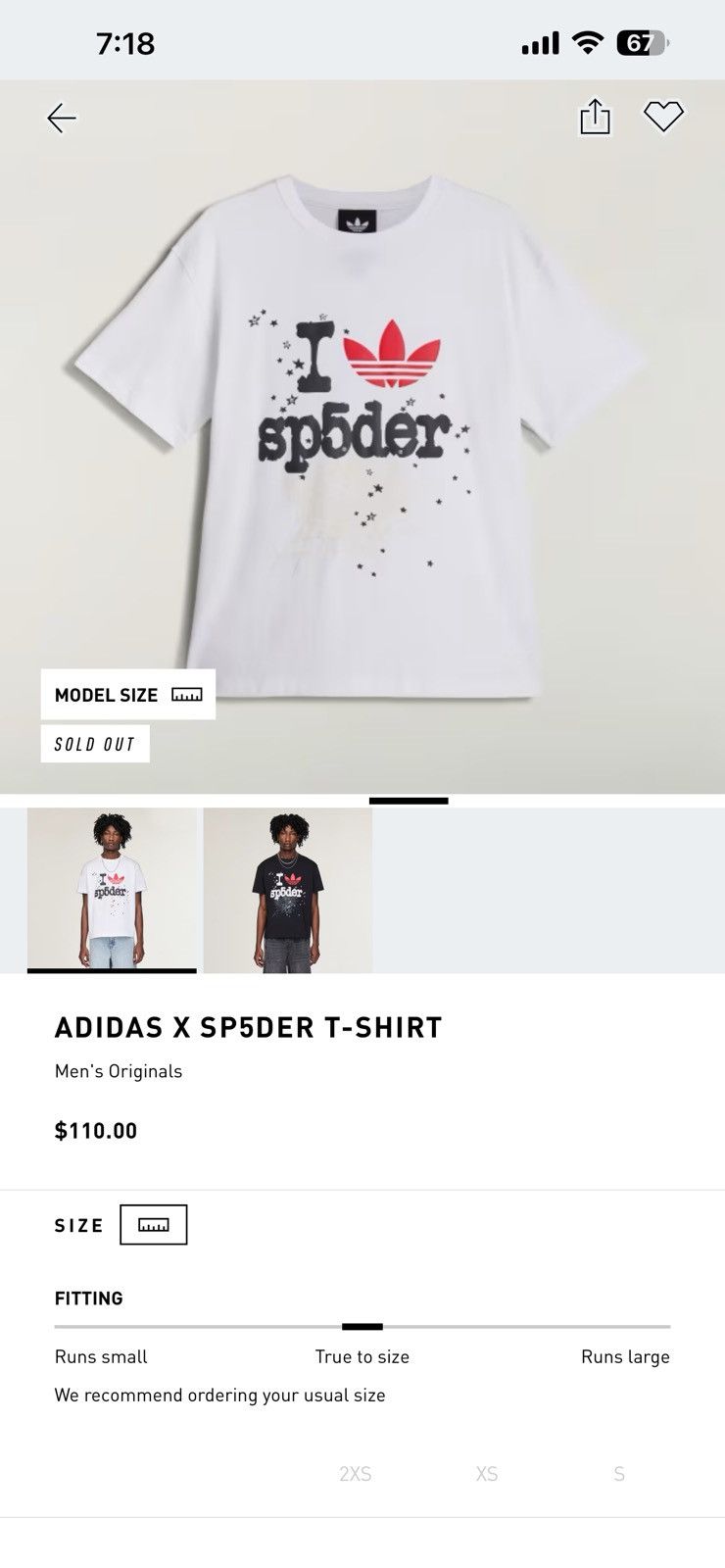 Sp5der Sp5der x Adidas white t-shirt Size US M / EU 48-50 / 2 - 3 Thumbnail